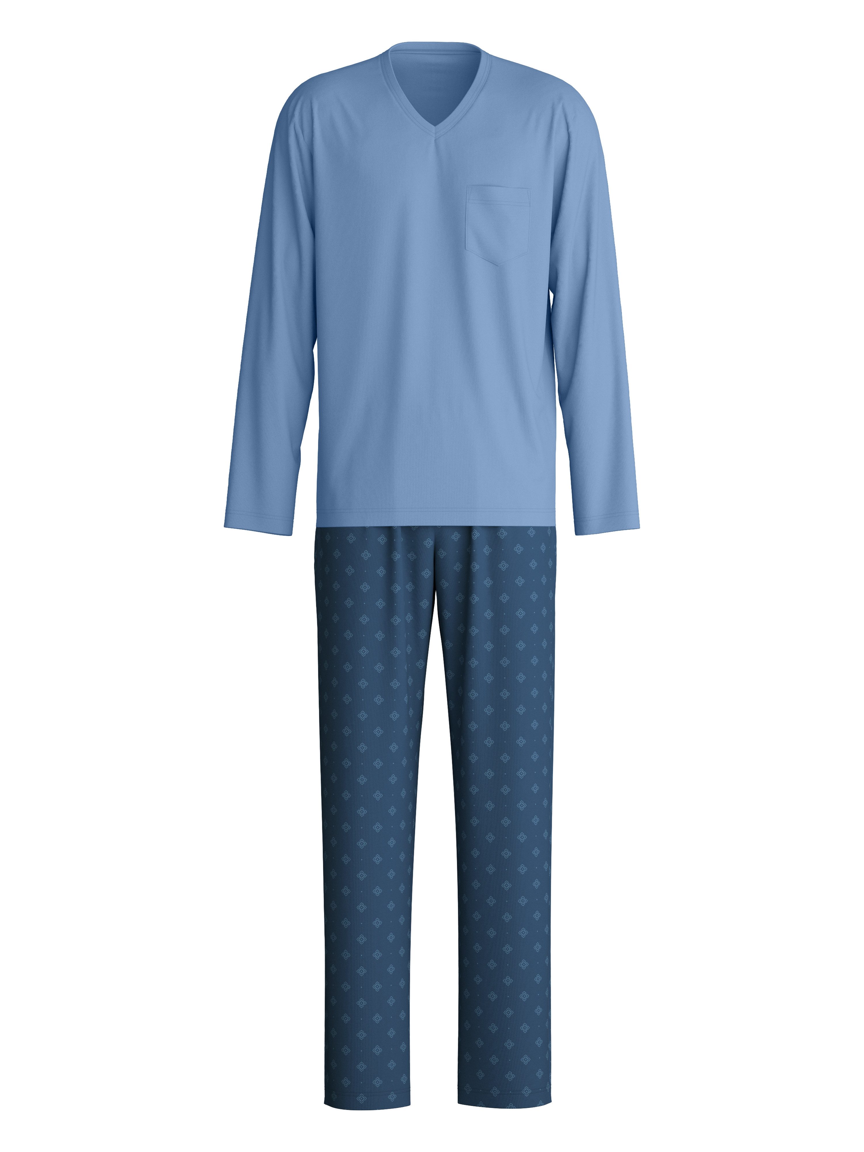 CALIDA Schlafanzug Relax Imprint 2 (2 tlg) atmungsaktiv, Cotton, leicht, weicher Single-Jersey