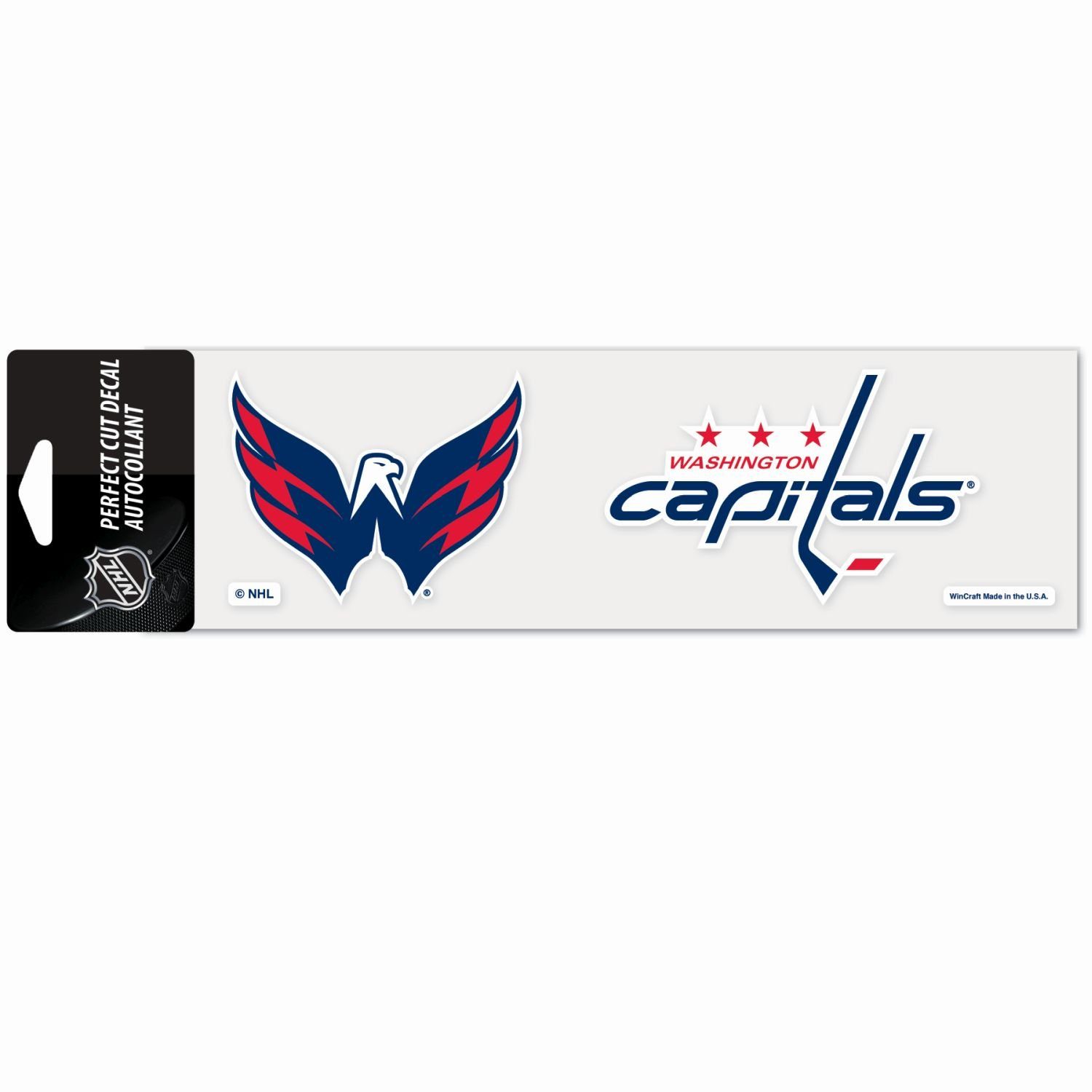 Aufkleber WinCraft NHL 8x25cm Wanddekoobjekt Washington Capita Perfect Cut