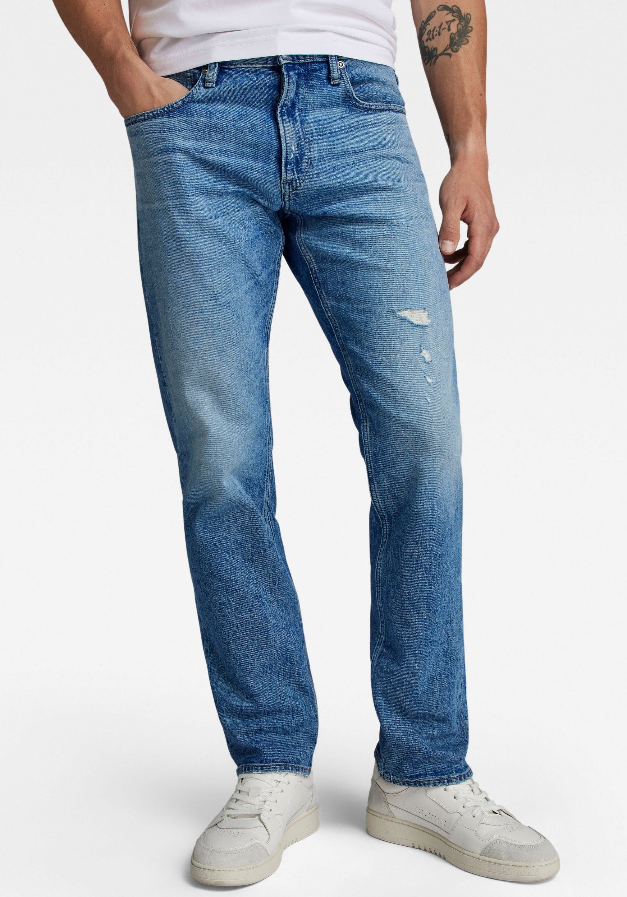 G-Star RAW Straight-Jeans Mosa Straight mit hellen Nähten