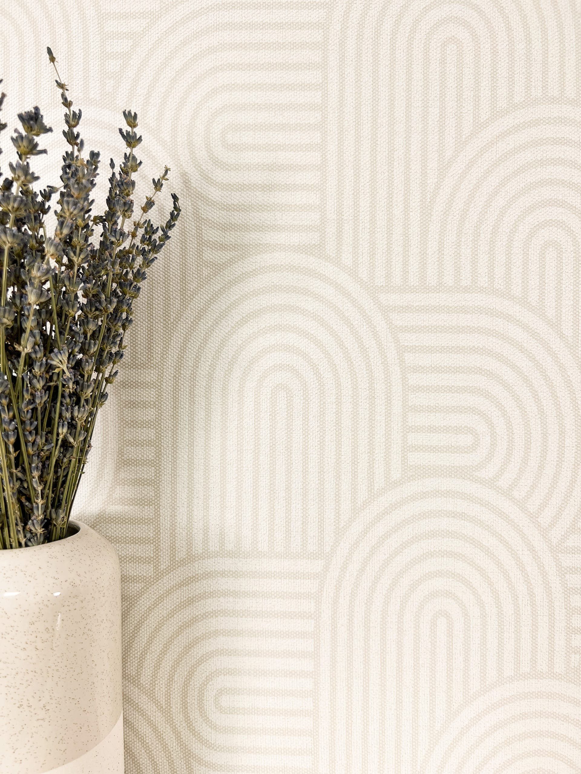 Newroom Vliestapete, Creme Tapete Boho Linien - Mustertapete Boho Tapete He günstig online kaufen