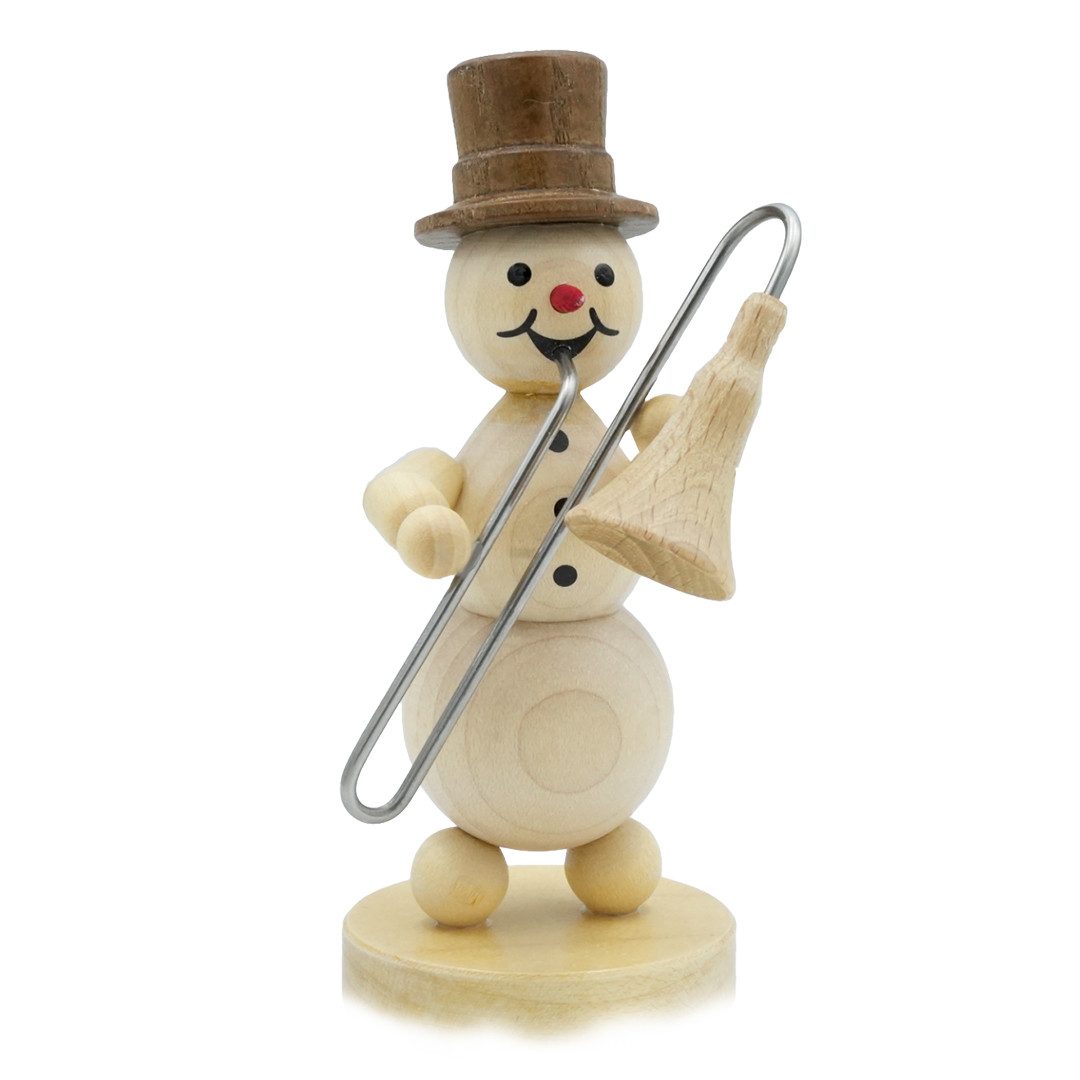Drechslerei Volkmar Wagner Dekofigur Wagner Schneemannmusikant mit Posaune