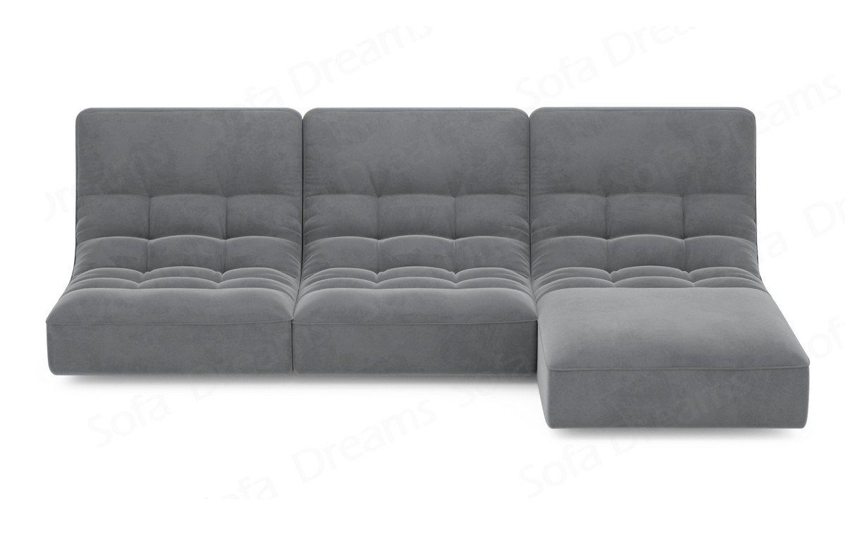 Sofa Form L Loungesofa Dreams Samtstoff Stoffsofa, Sofa Melilla Design Ecksofa Couch hellgrau84