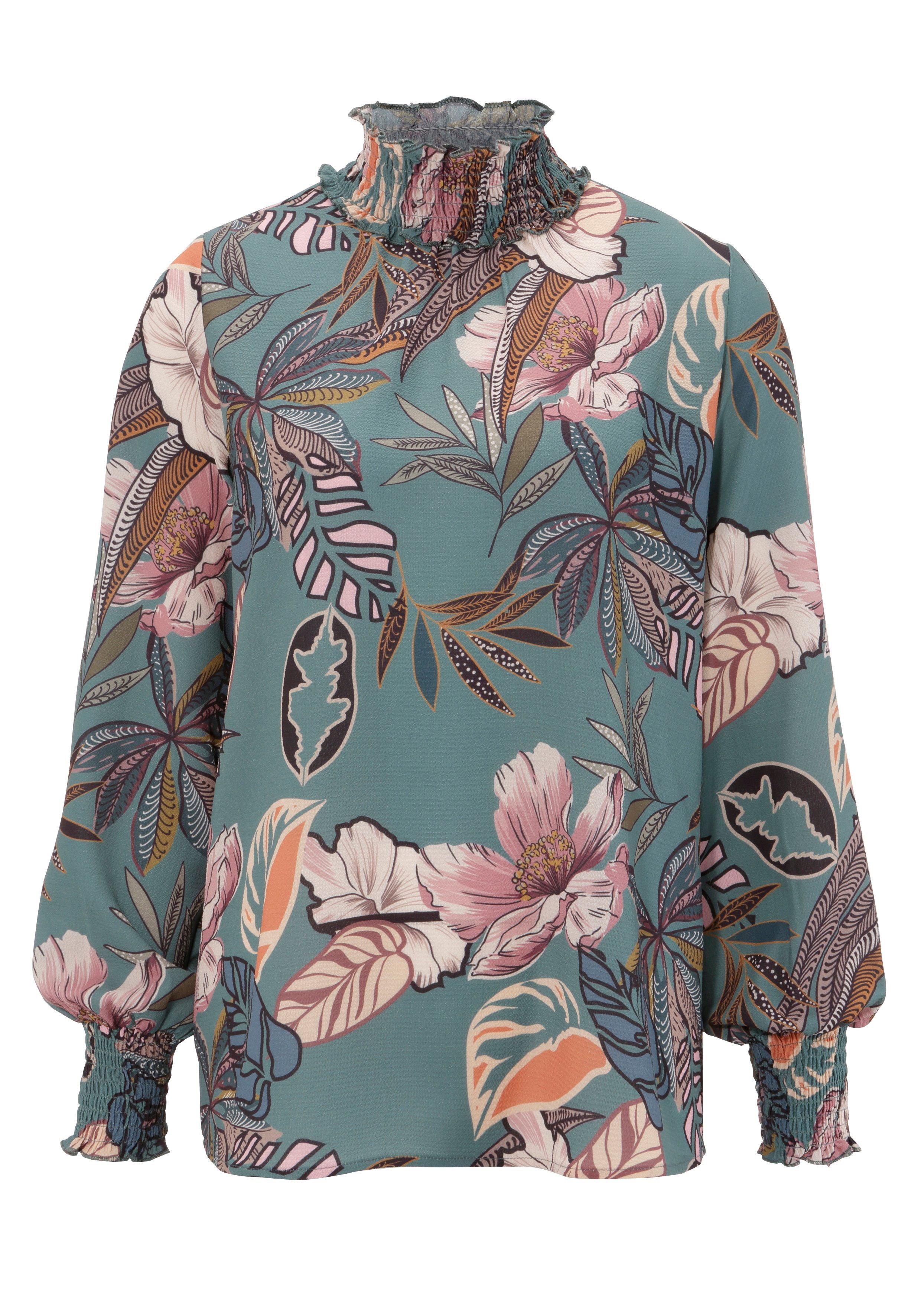 Aniston CASUAL Schlupfbluse mit großflächigem Blütendruck - jedes Teil ein Unikat