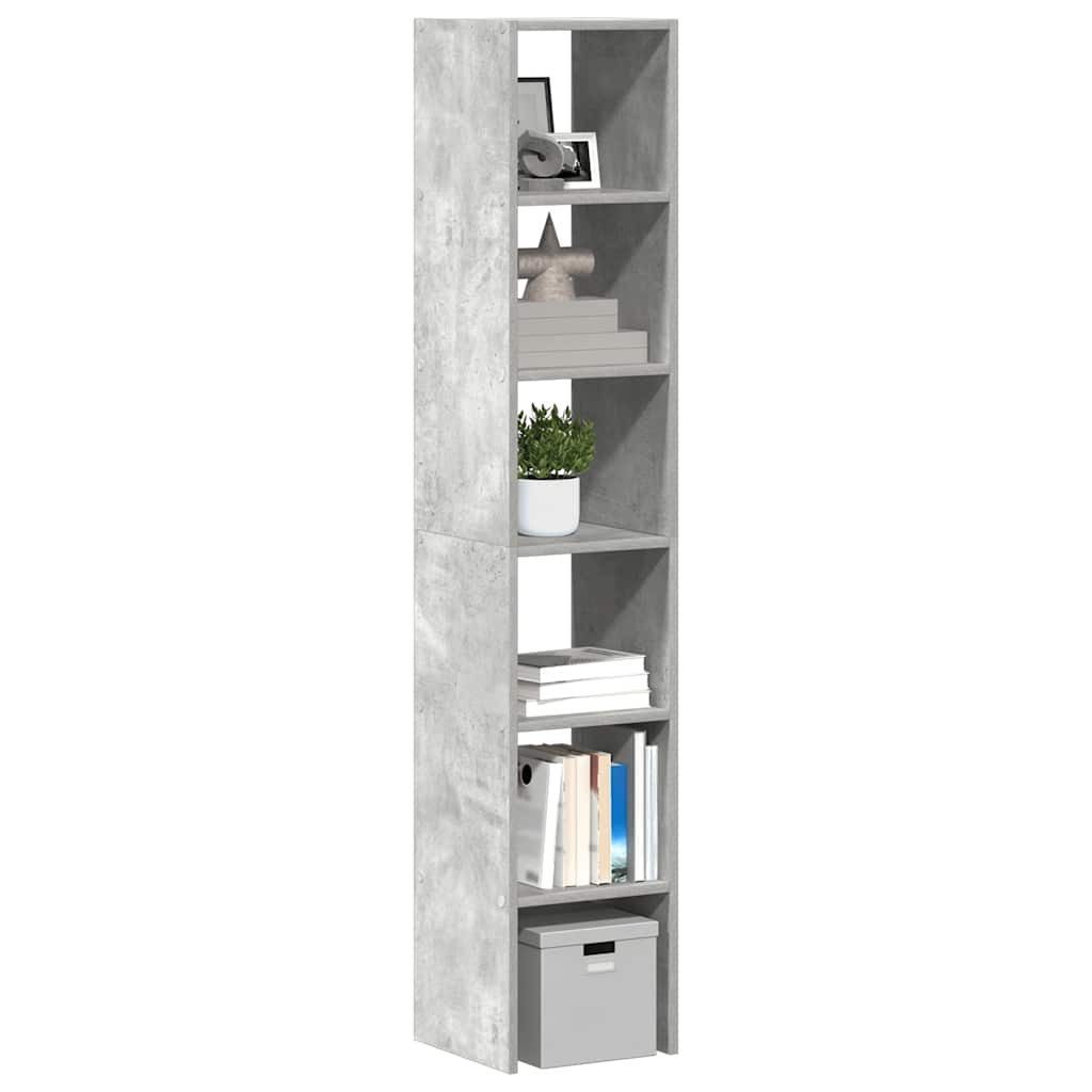 vidaXL Bücherregal, Bücherregale 2Stk. Stapelbar Betongrau 30x30x80cm Holzwerkstoff