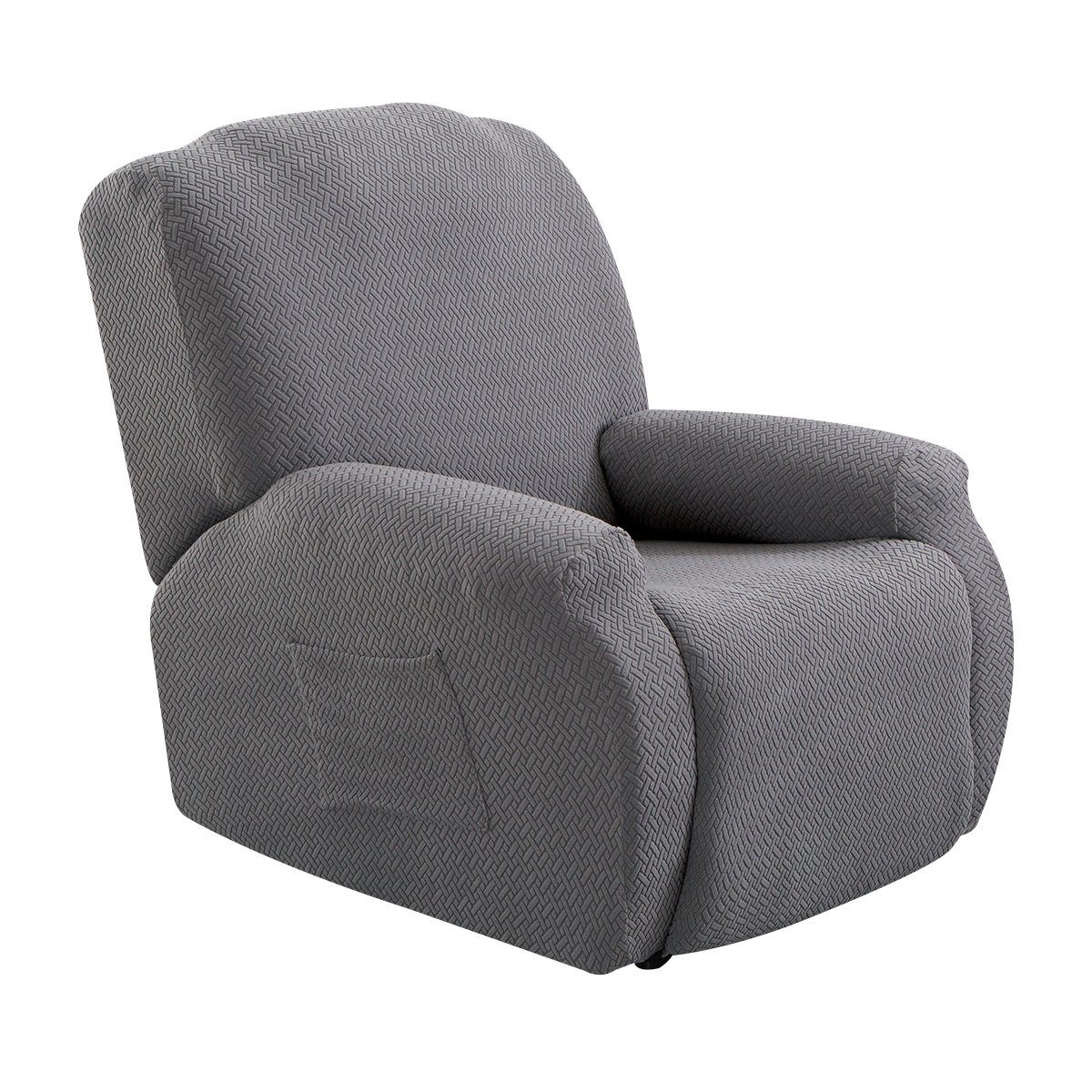 Sesselhusse Sesselbezug Stretchhusse, Relaxsessel Komplett für Liege Sessel, Rosnek, mit Strukturoptik Grau
