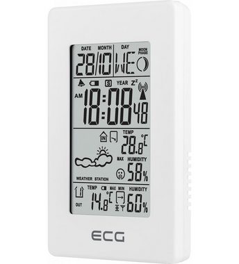 ECG MS 100 White Wetterstation (Wettervorhersage für 1 Tag, Innen- und Außentemperatur/Feuchtigkeit)