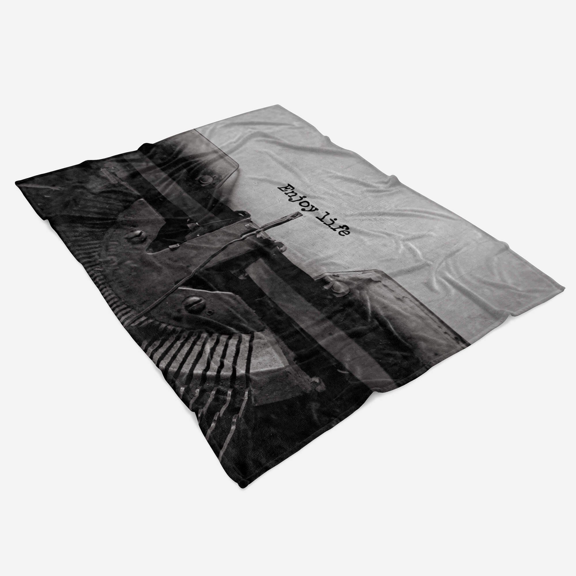 Handtuch Schreibmaschi, Kuscheldecke Baumwolle-Polyester-Mix Handtuch Fotomotiv mit Strandhandtuch (1-St), Saunatuch Art Alte Handtücher Sinus