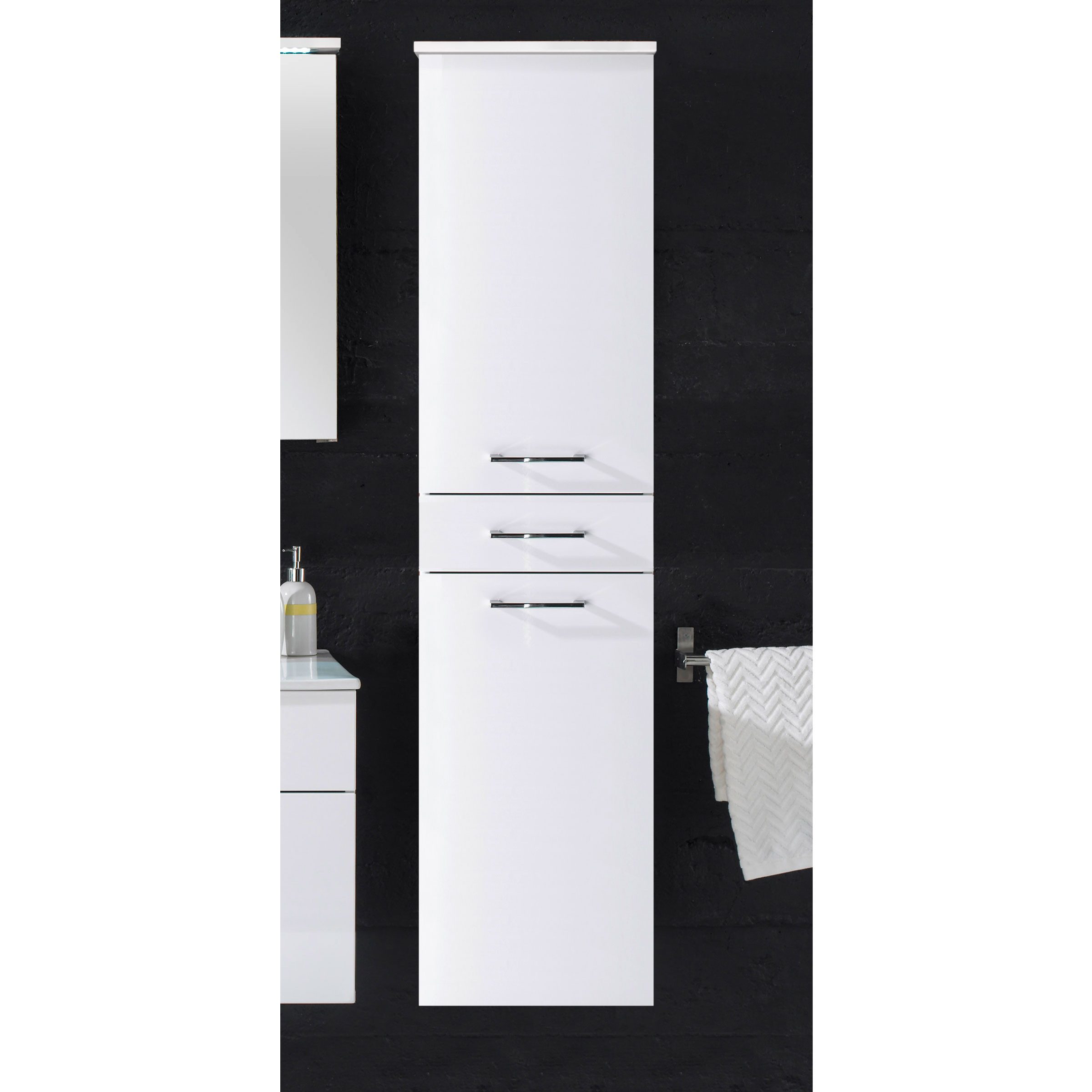 BEGA BBK Hochschrank Badschrank Splash Hochschrank weiß Hochglanz günstig online kaufen