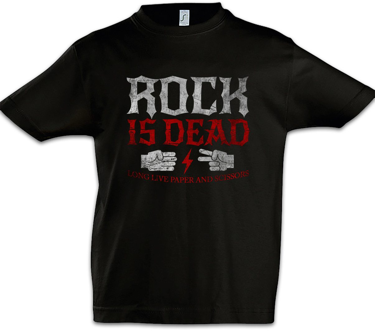 Print-Shirt Rock is Dead Long Live II Kinder T-Shirt And Roll Punk Music Musician