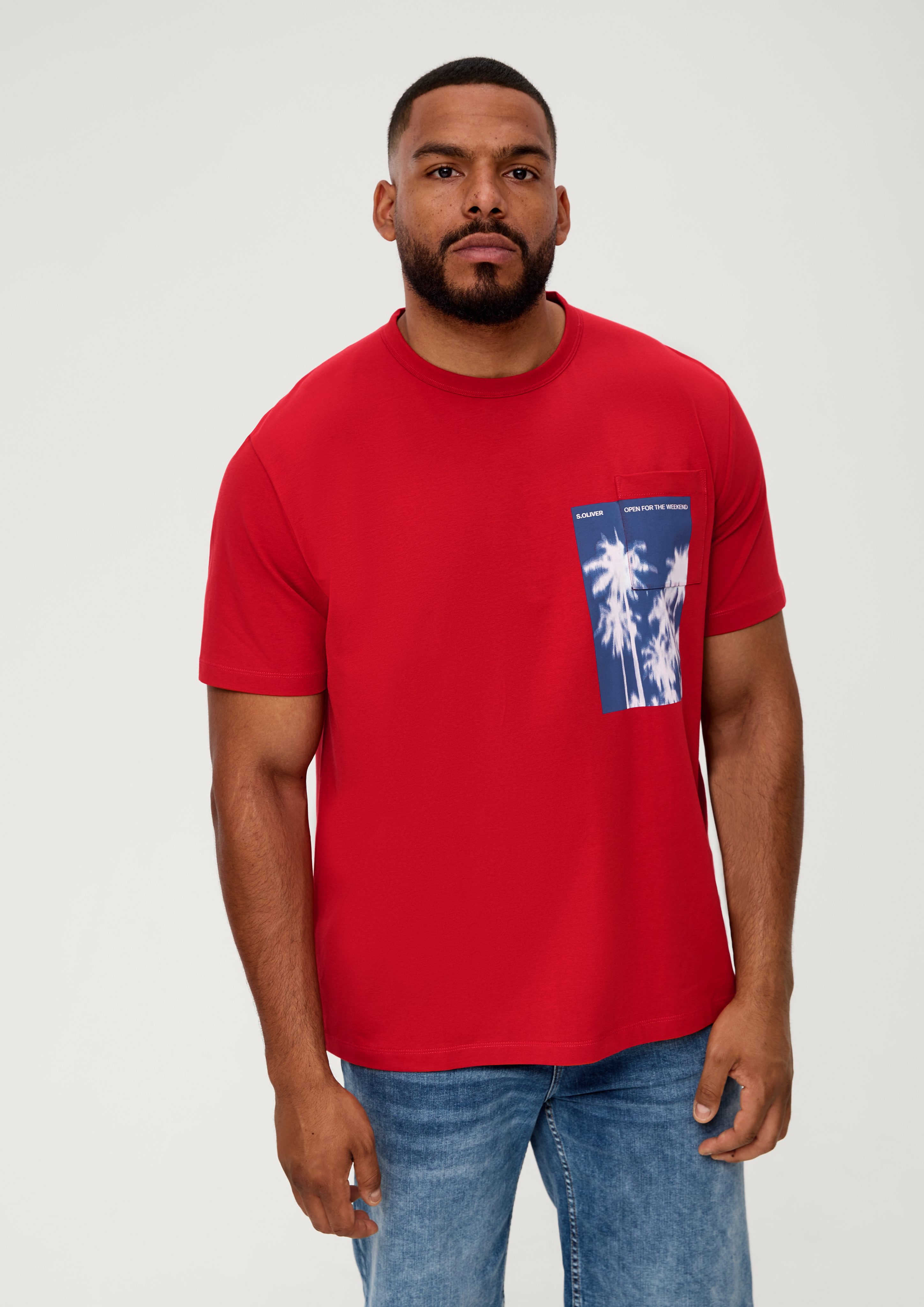 s.Oliver Kurzarmshirt T-Shirt aus Baumwollstretch preiselbeere | T-Shirts