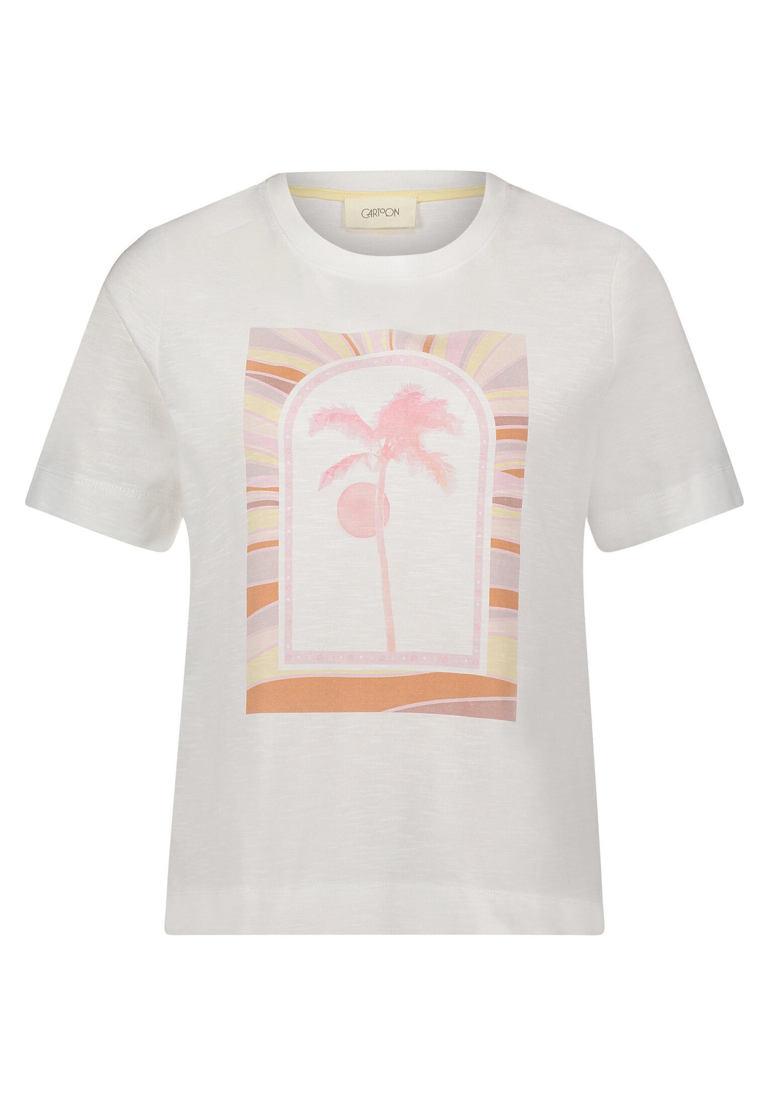 Cartoon Kurzarmshirt Damen mit Rundhalsausschnitt (1-tlg) Placement