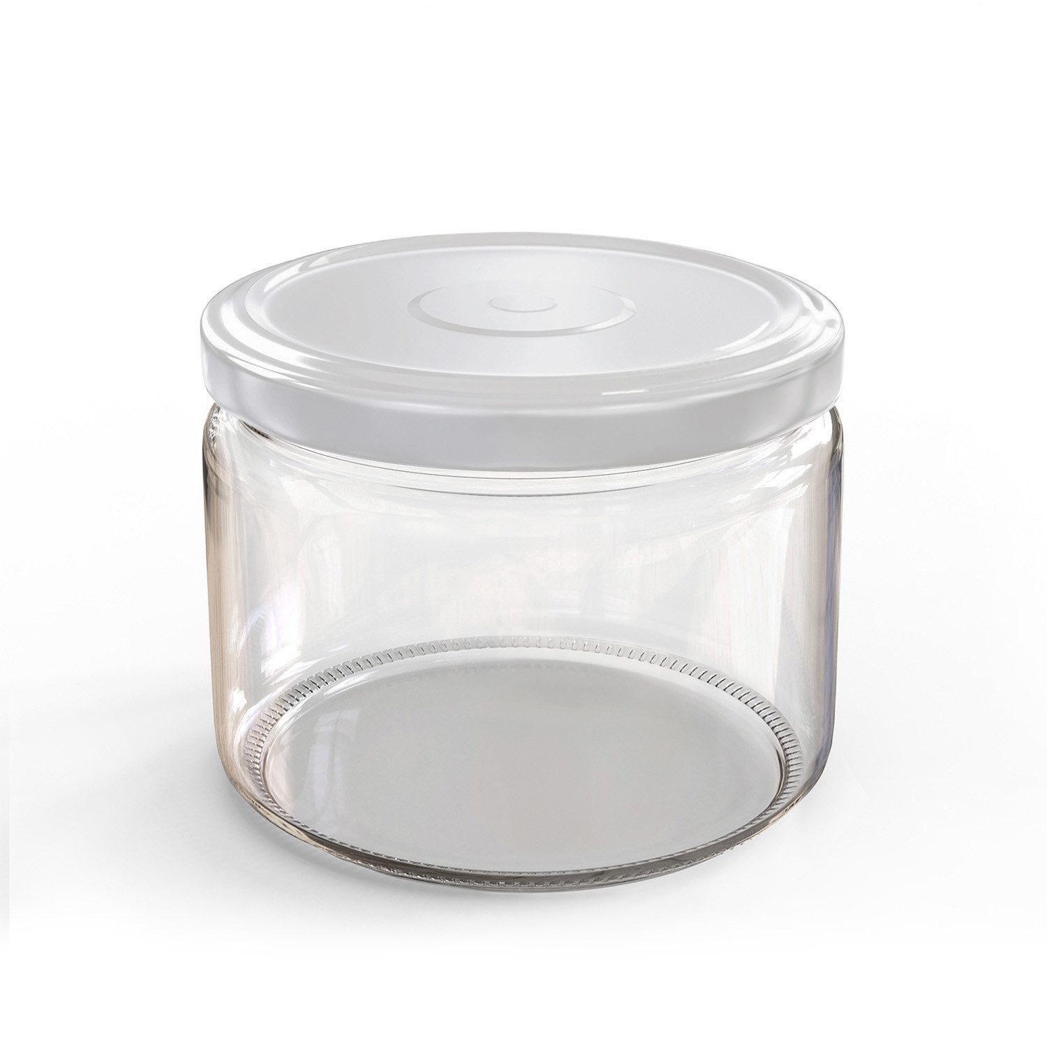 Oputec Einmachglas 24x 282ml Einmachgläser mit Schraubdeckel TO 82 Weiß Marmeladengläser, Glas/Metall