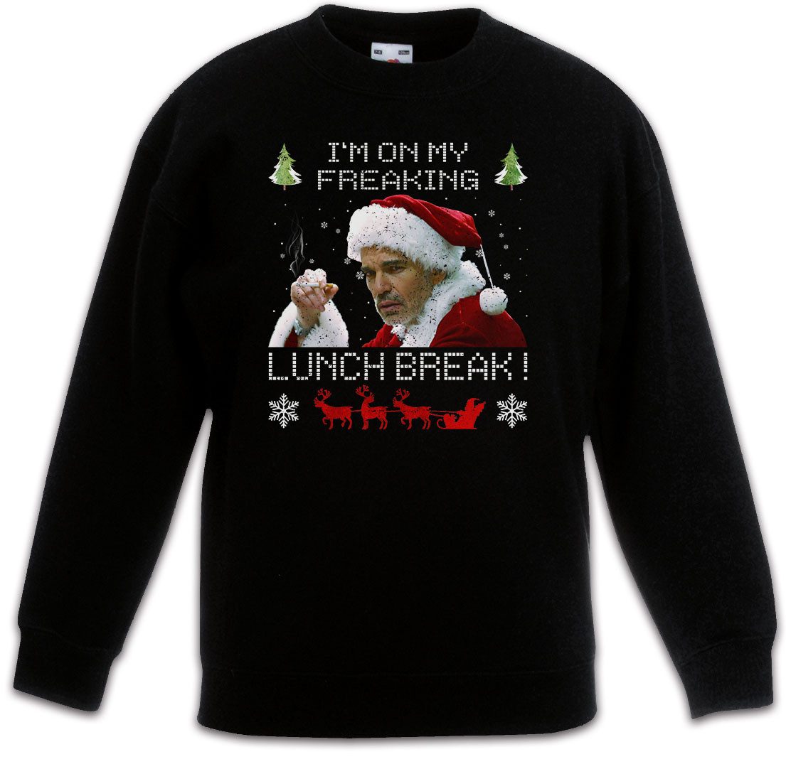 Urban Backwoods Sweatshirt Lunch Break Kinderpullover X-Mas Bad Weihnachtsmann Merry Christmas (1-tlg) Santa Movie Claus Nikolaus