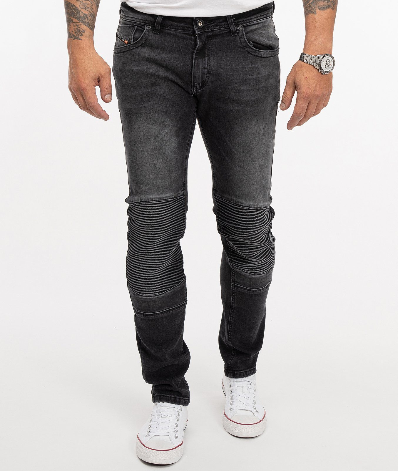 Rock Creek Slim Jeans Biker-Style Slim-fit-Jeans Herren Fit RC-2185