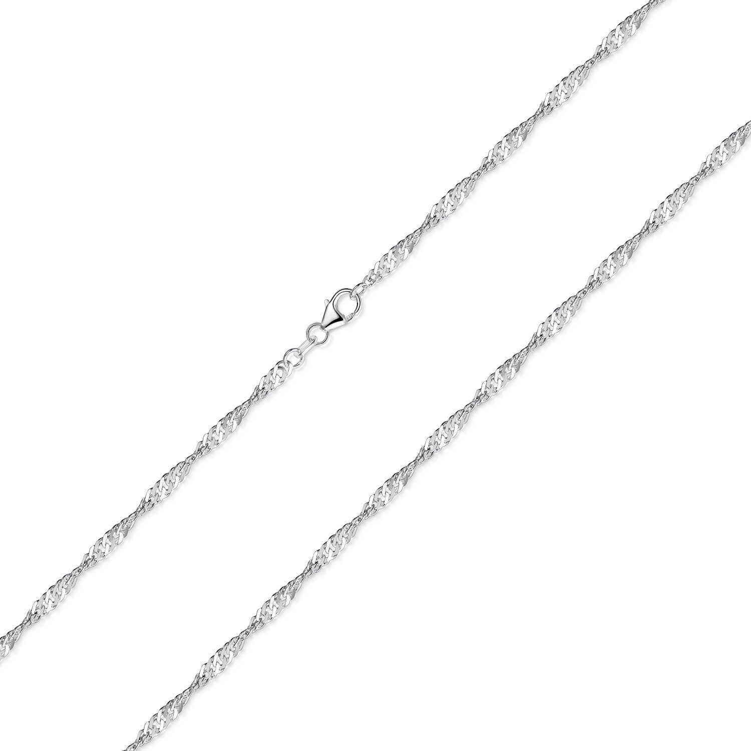 Materia Silberkette Damen Singapurkette glänzend K95, 925 Sterling Silber