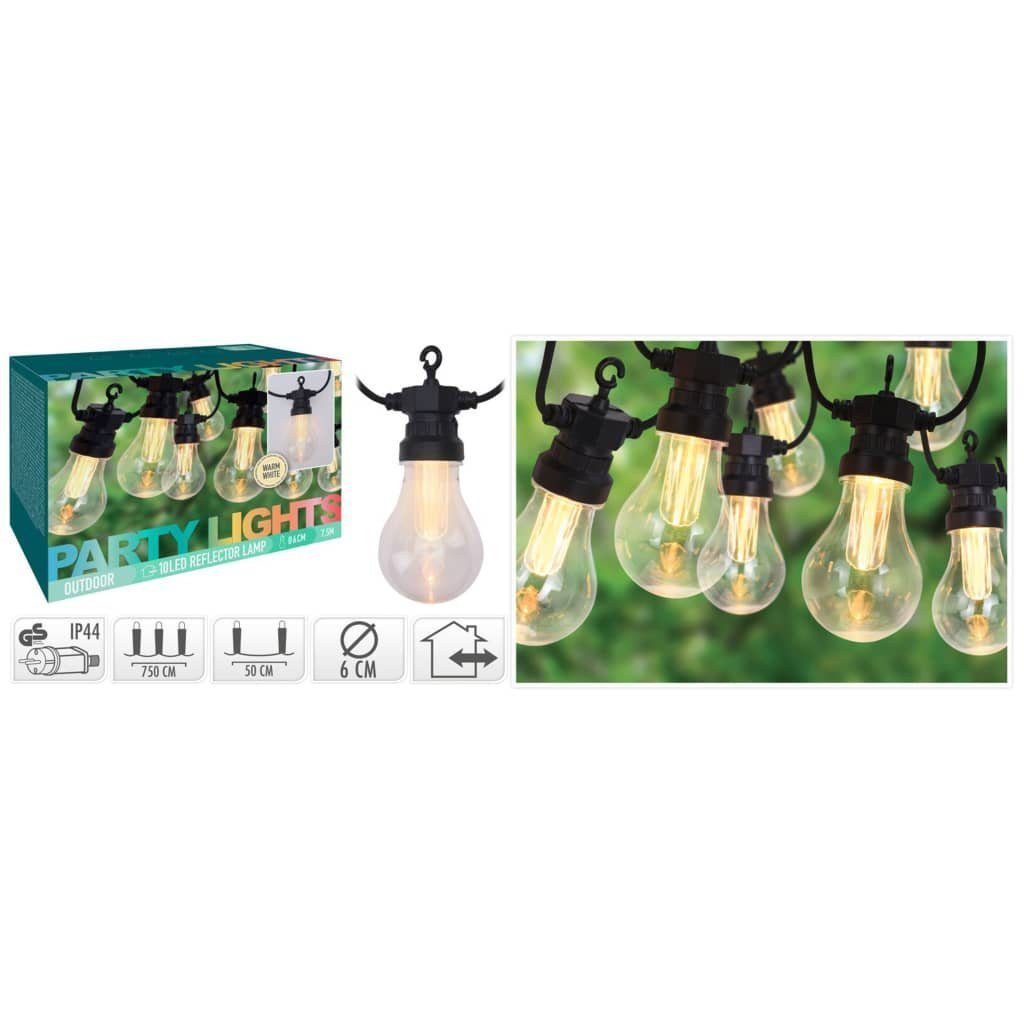 Progarden Außen-Wandleuchte LED Garten-Lichterkette 10 Lampen 3,2 V