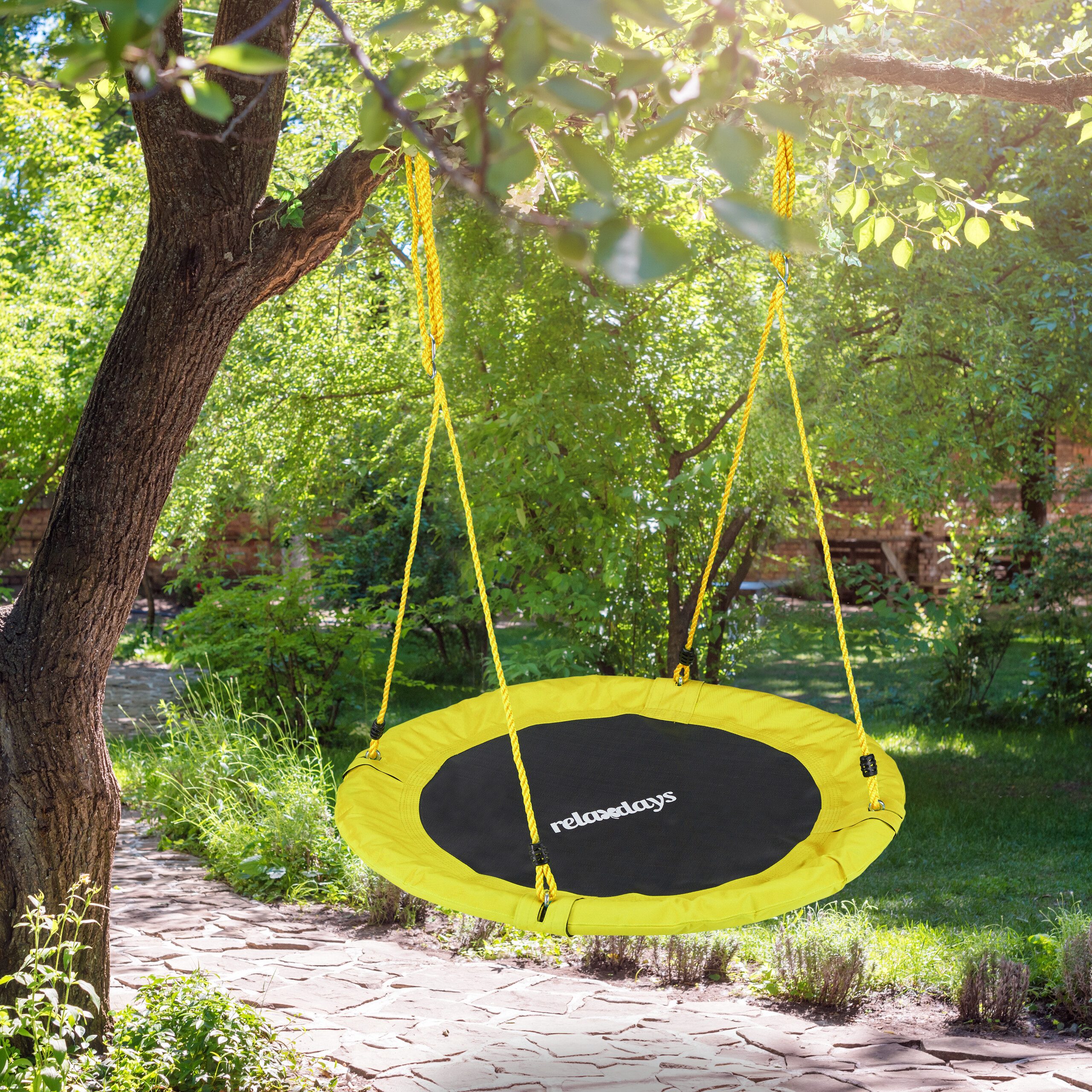 relaxdays Nestschaukel 90 cm, Gelb günstig online kaufen