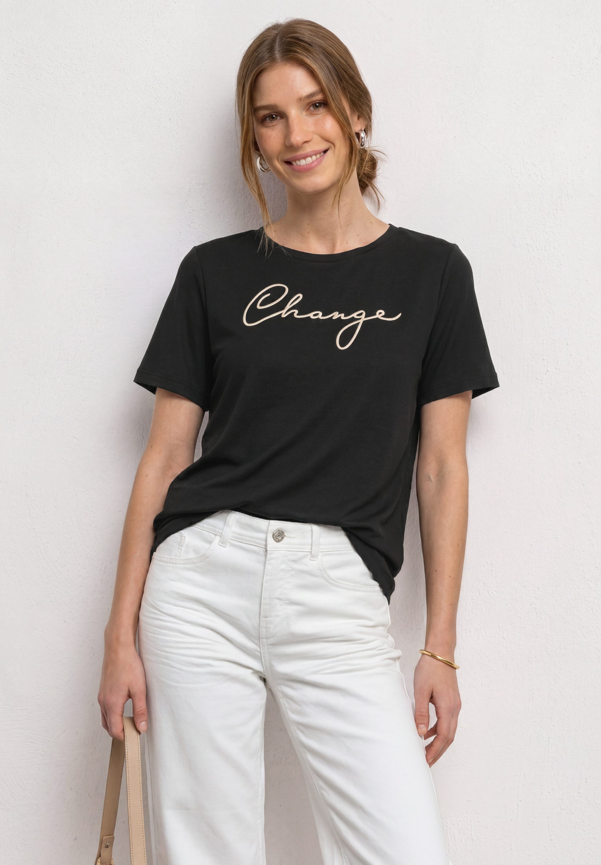STREET ONE Kurzarmshirt Sommershirt mit Working