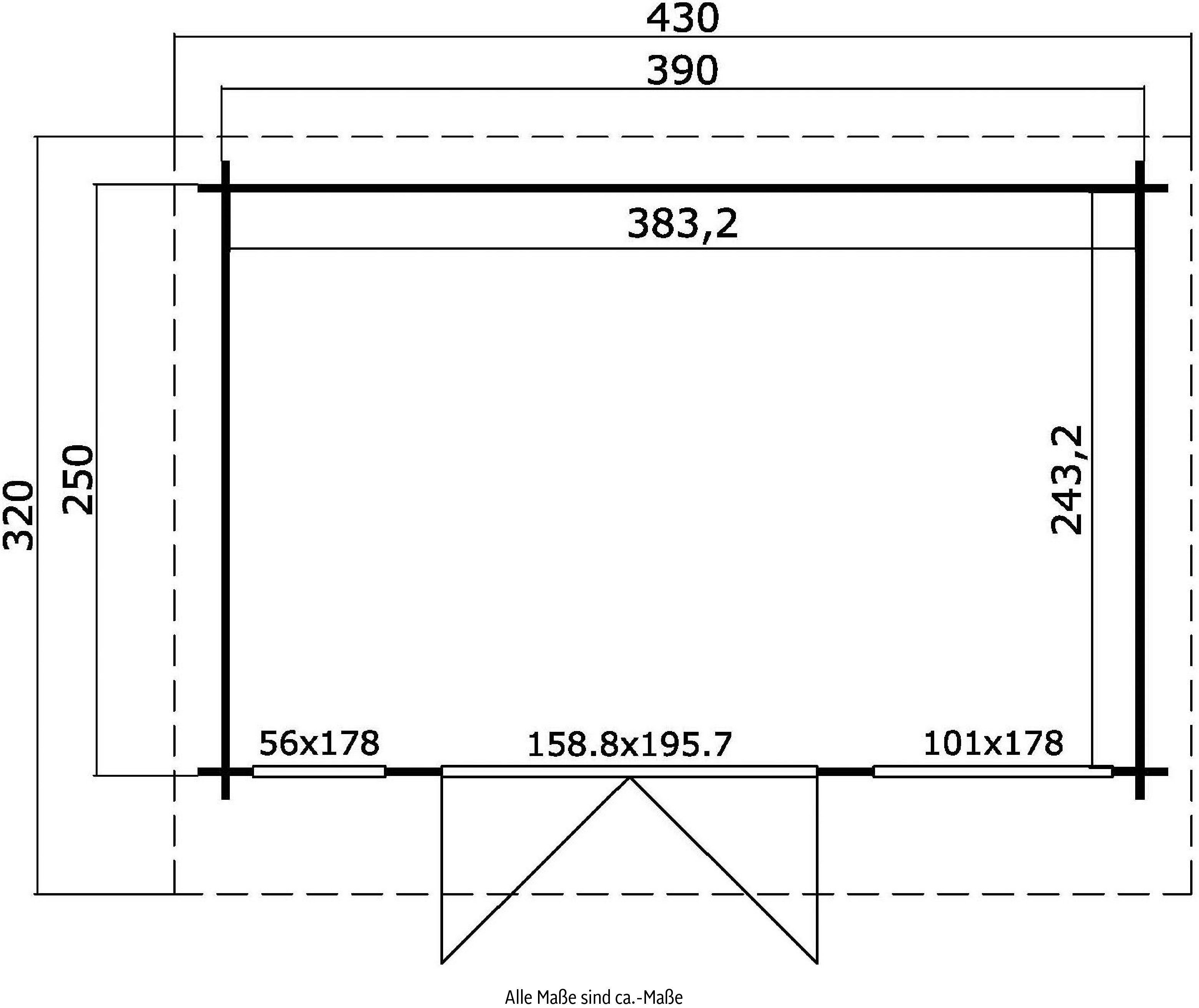 (Set, BxT: zum verlegen) Fussbodenbretter schwedenrot MAJA 430x320 inkl. Gartenhaus LASITA cm, DORSET,