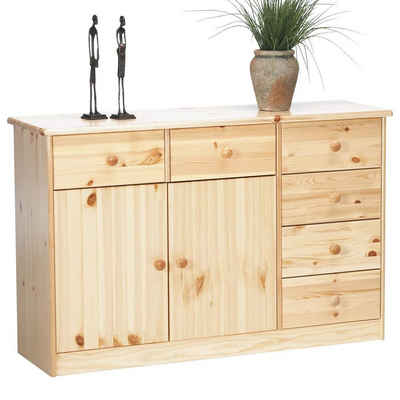 ebuy24 Sideboard Nelly Sideboard 6 Schubladen 2 Türen natur.