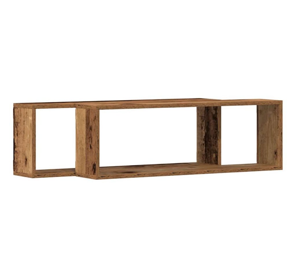 vidaXL Regal Wandregale 2 stk. Altholz 80 x 15 x 26 cm Holzwerkstoff, 2-tlg.