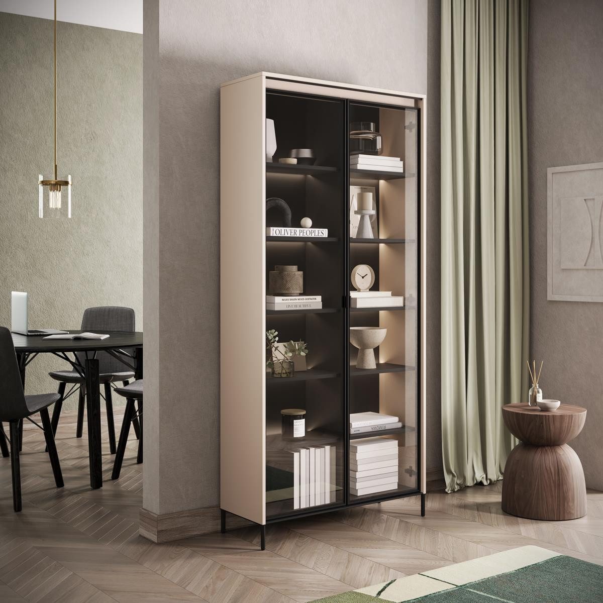 Compleo Vitrine Vitrinenschränke FLORE (mit 2Türen) günstig online kaufen