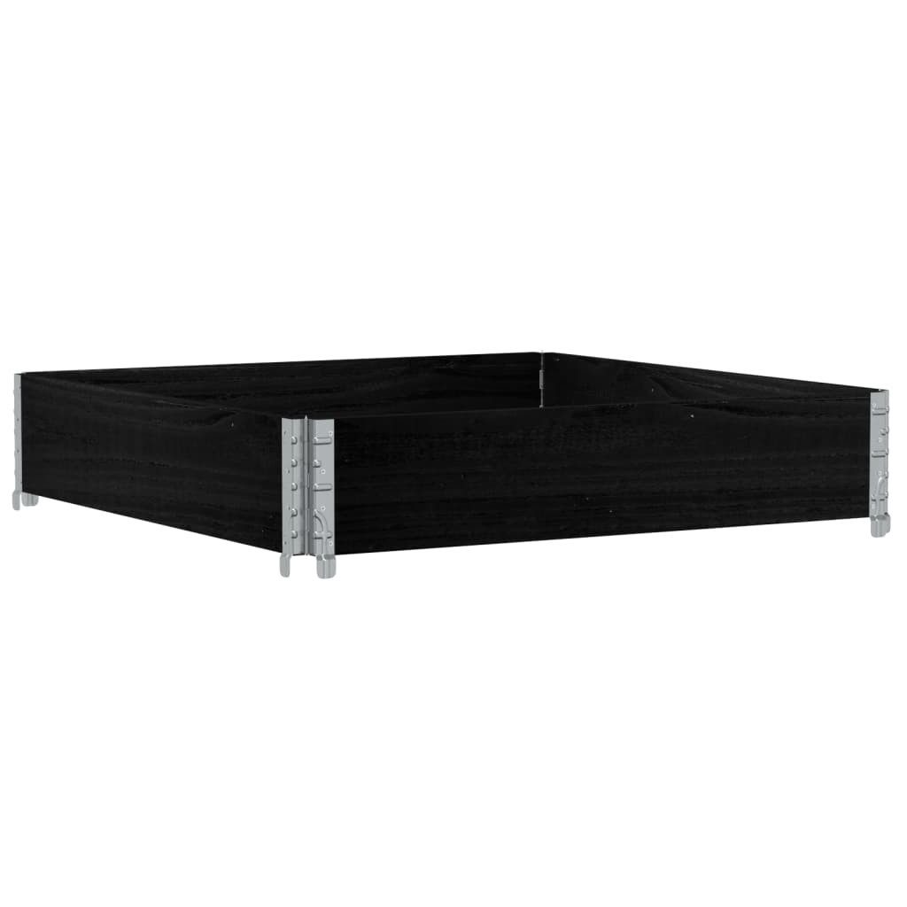 vidaXL Palettenbett Paletten-Aufsatzrahmen Schwarz 100x100 cm Massivholz Kiefer (1-tlg)