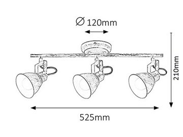 Rabalux LED Deckenspots "Vivienne" 3-flammig, Metall, weiß, E14, B520mm