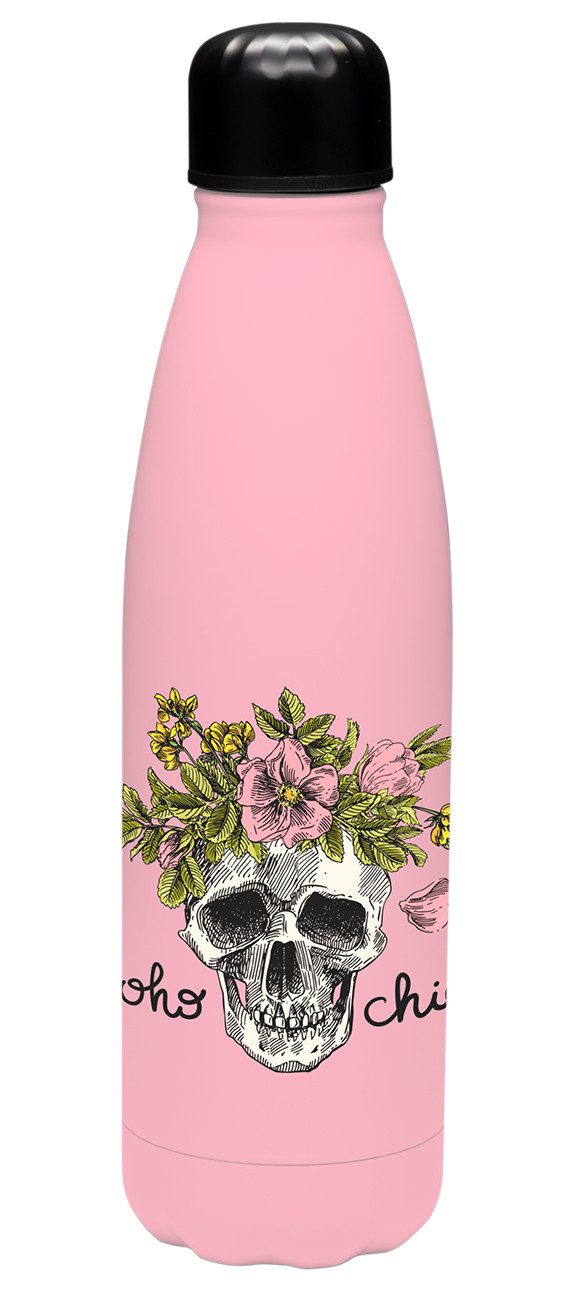 Geda Labels GmbH Isolierflasche Skull bohochic, Rosa, 500ml, nicht spülmaschinengeeignet