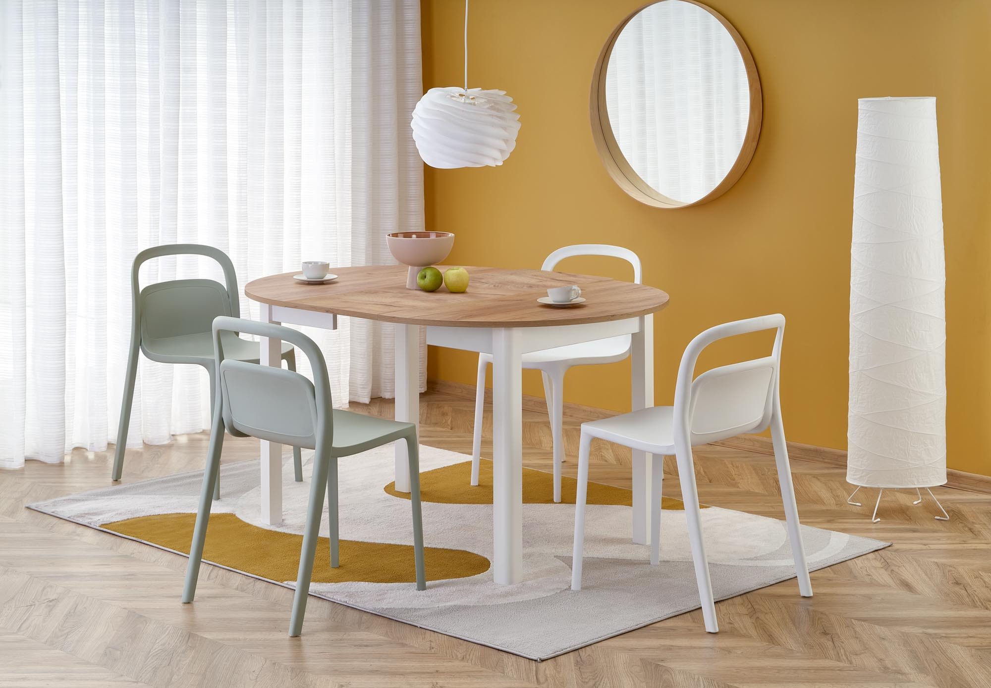 designimpex Esstisch Design rund HA-400 ausziehbar Tisch Esstisch 102 - 142cm