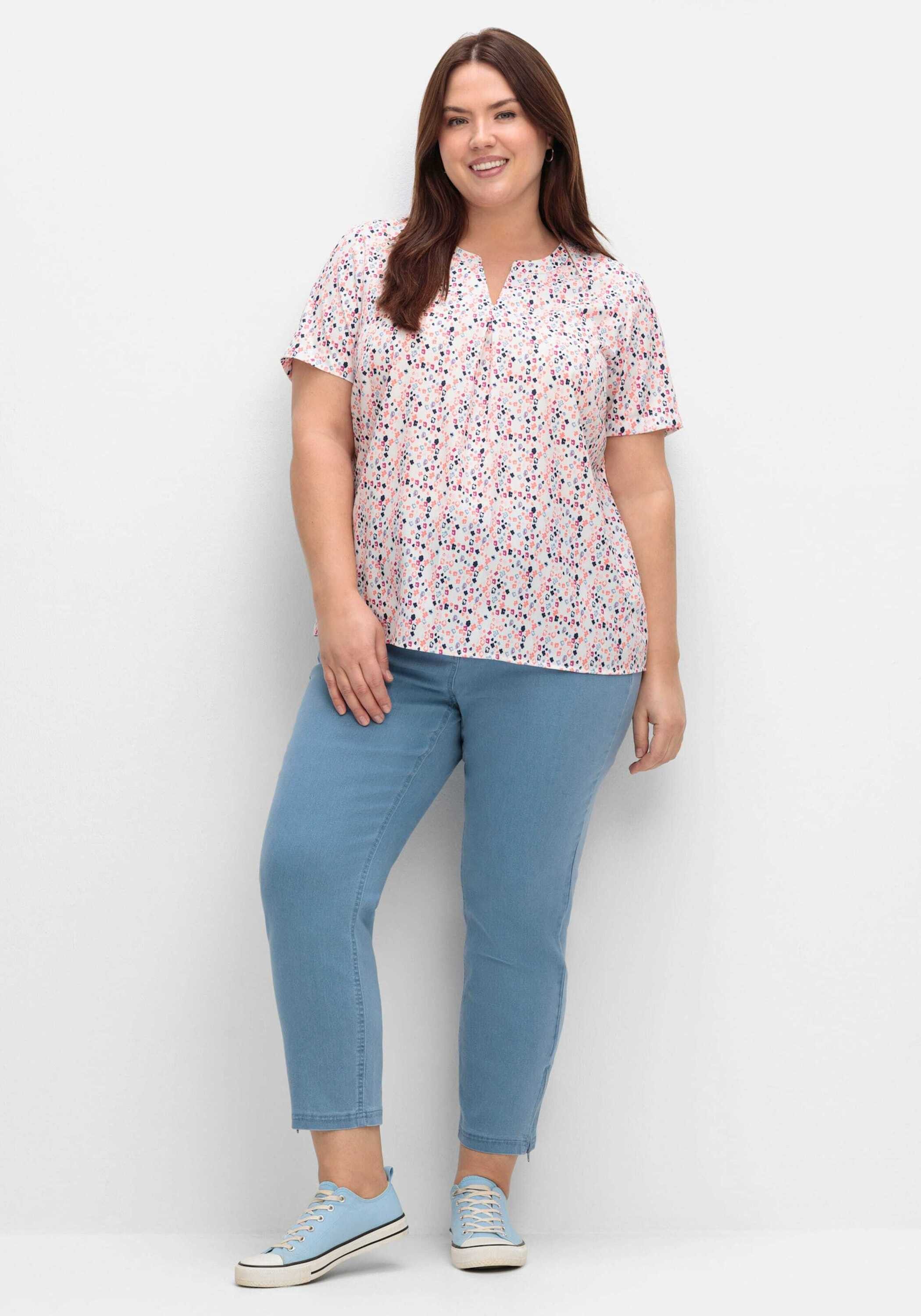 Sieh an! Klassische Bluse Schlupfbluse Kurzarm