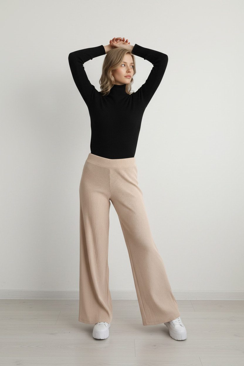 Zuckerwatte Cordhose 77930 Palazzo Hose in Cordoptik weich und bequem