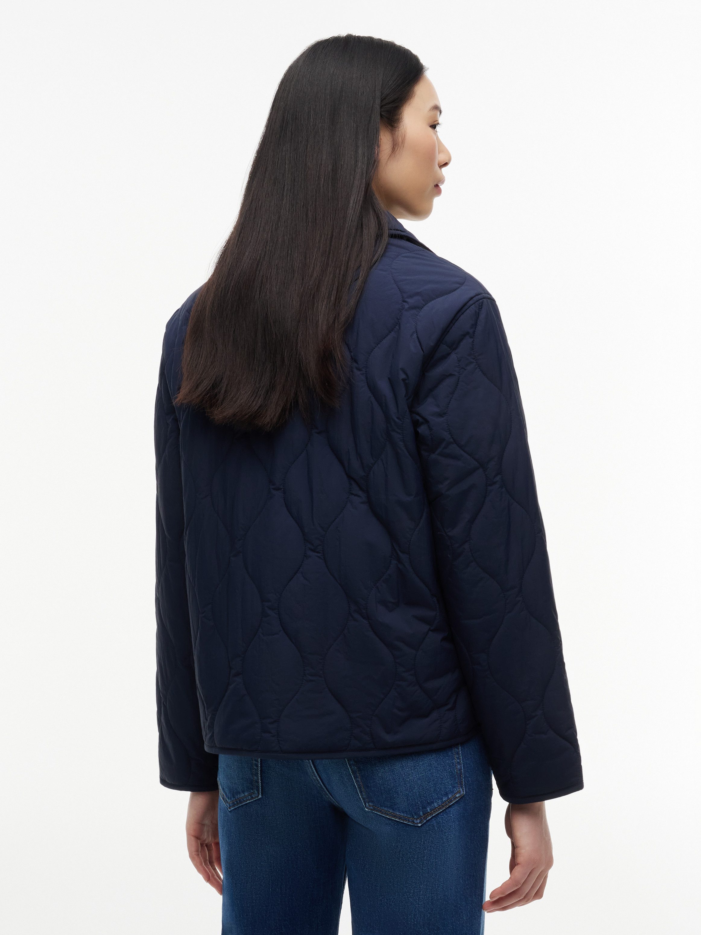 Tommy Jeans Steppjacke TJW COACH COLLAR QUILTED JACKET Kunstfaser, Flag-Stickerei