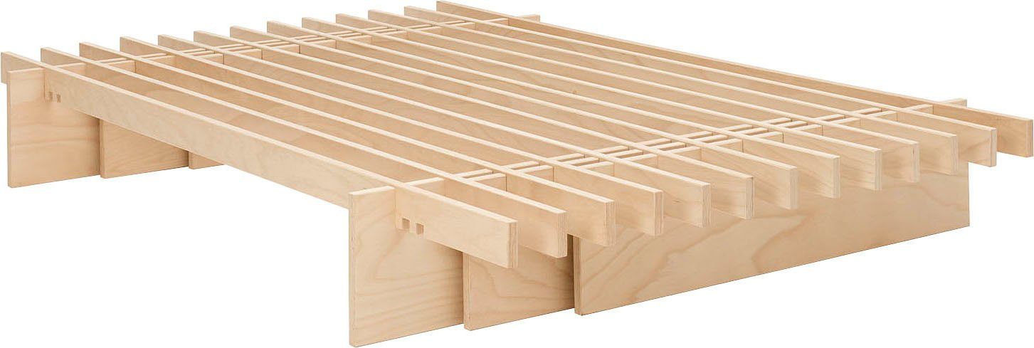 Tojo Bett parallel L, einfache Montage ohne Werkzeug, in verschiedenen Breiten