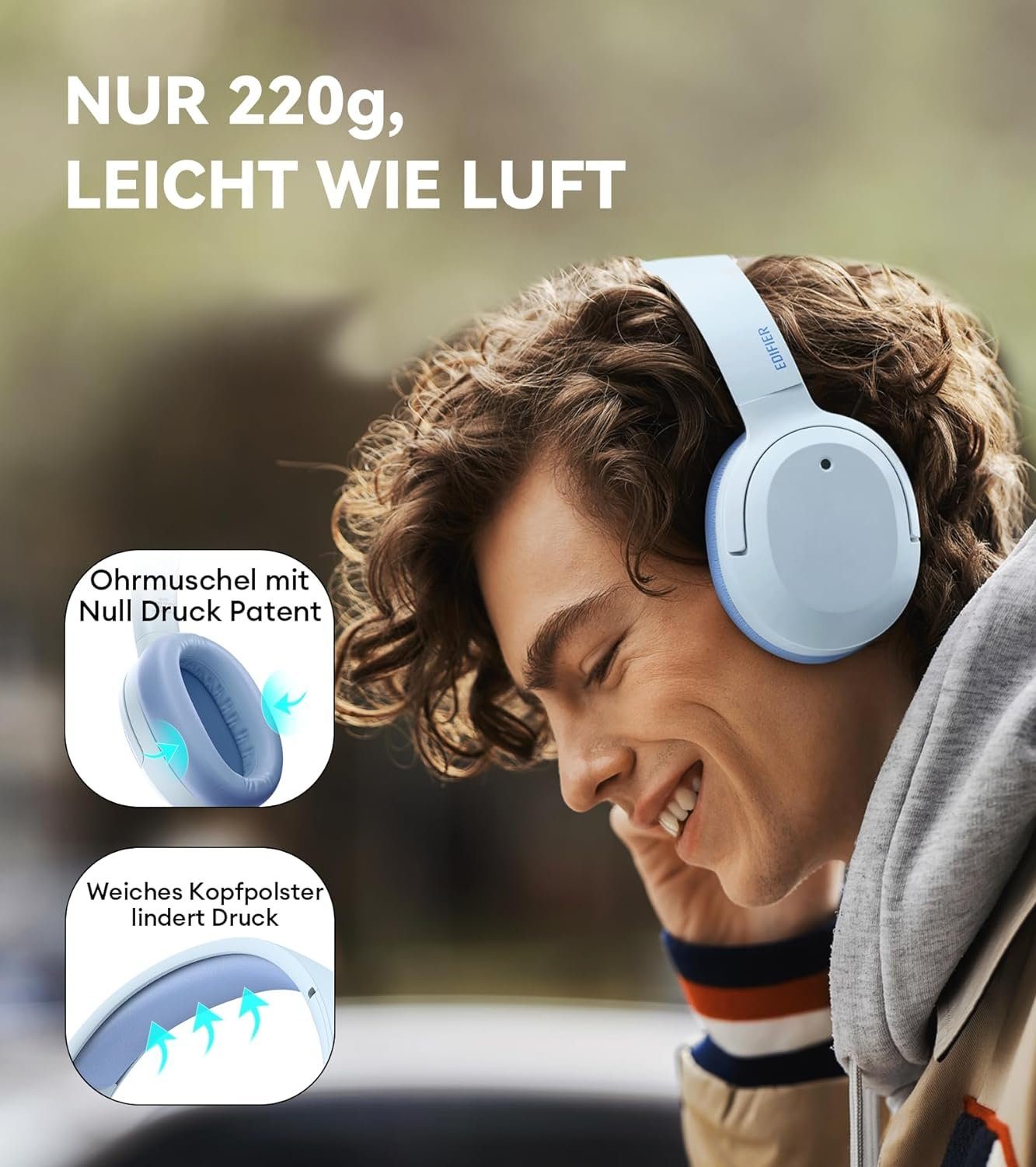 Edifier® Gaming-Headset (DNN (Deep Neural & Wireless 49 LDAC Network)-Geräuschunterdrückung, Audio Bluetooth, Wired Stunden Schnelllade Hi-Res Spielzeit)