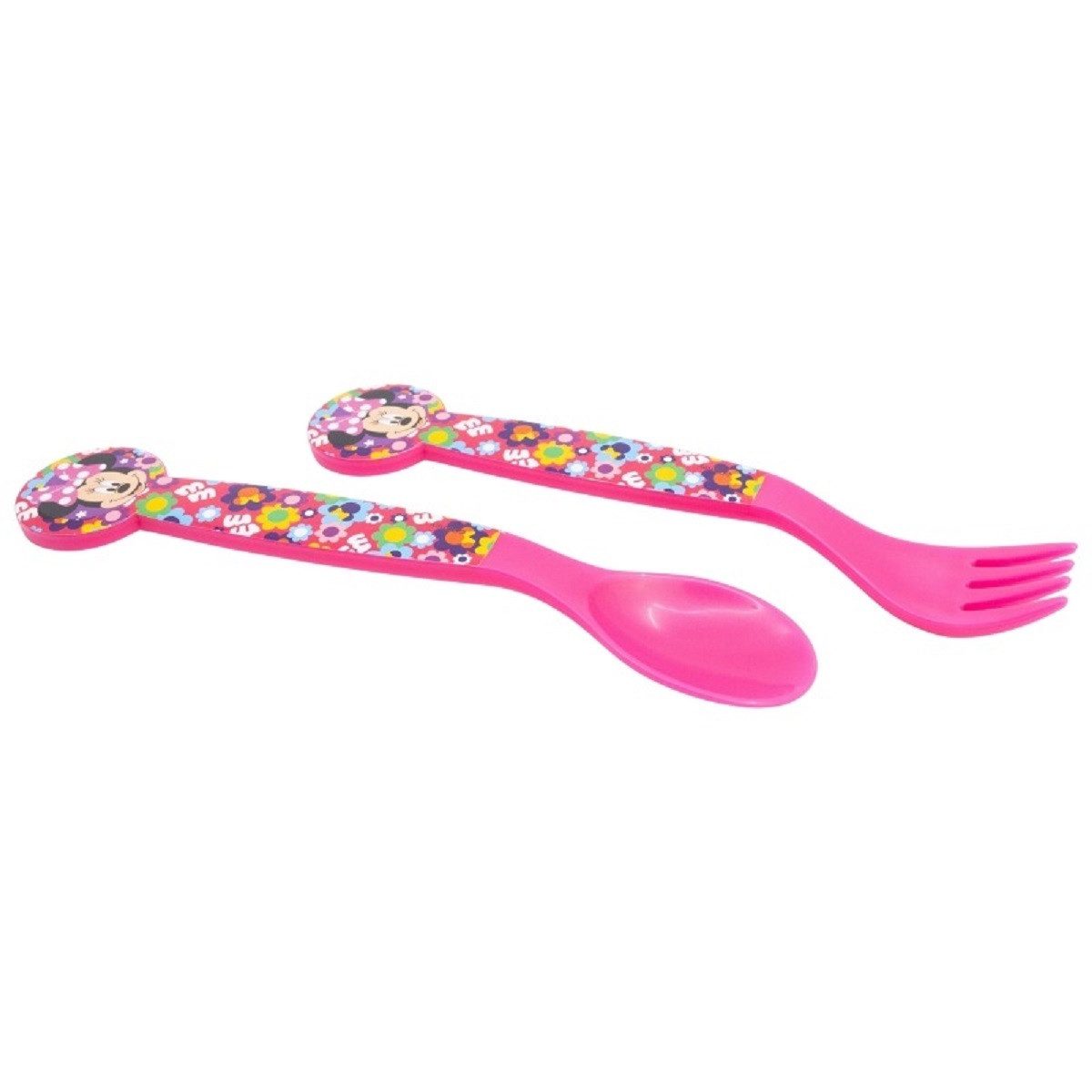 Disney Minnie Mouse Kinderbesteck Kinderbesteck Löffel und Gabel für Kinder (2-tlg), 1 Personen