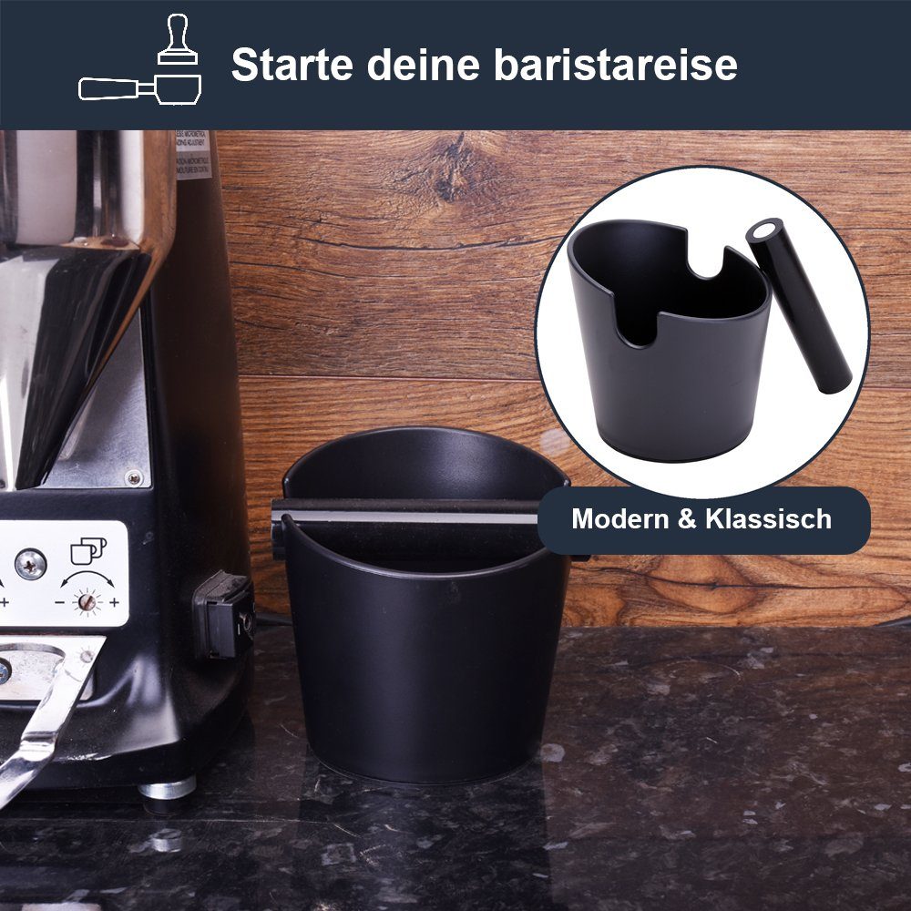 JOEFREX Kaffeeservice Abklopfbehälter für Siebträger Espresso Knockbox für Kaffeesatz, Abklopfbehälter für Siebträger, Espresso Knockbox für Kaffeesatz