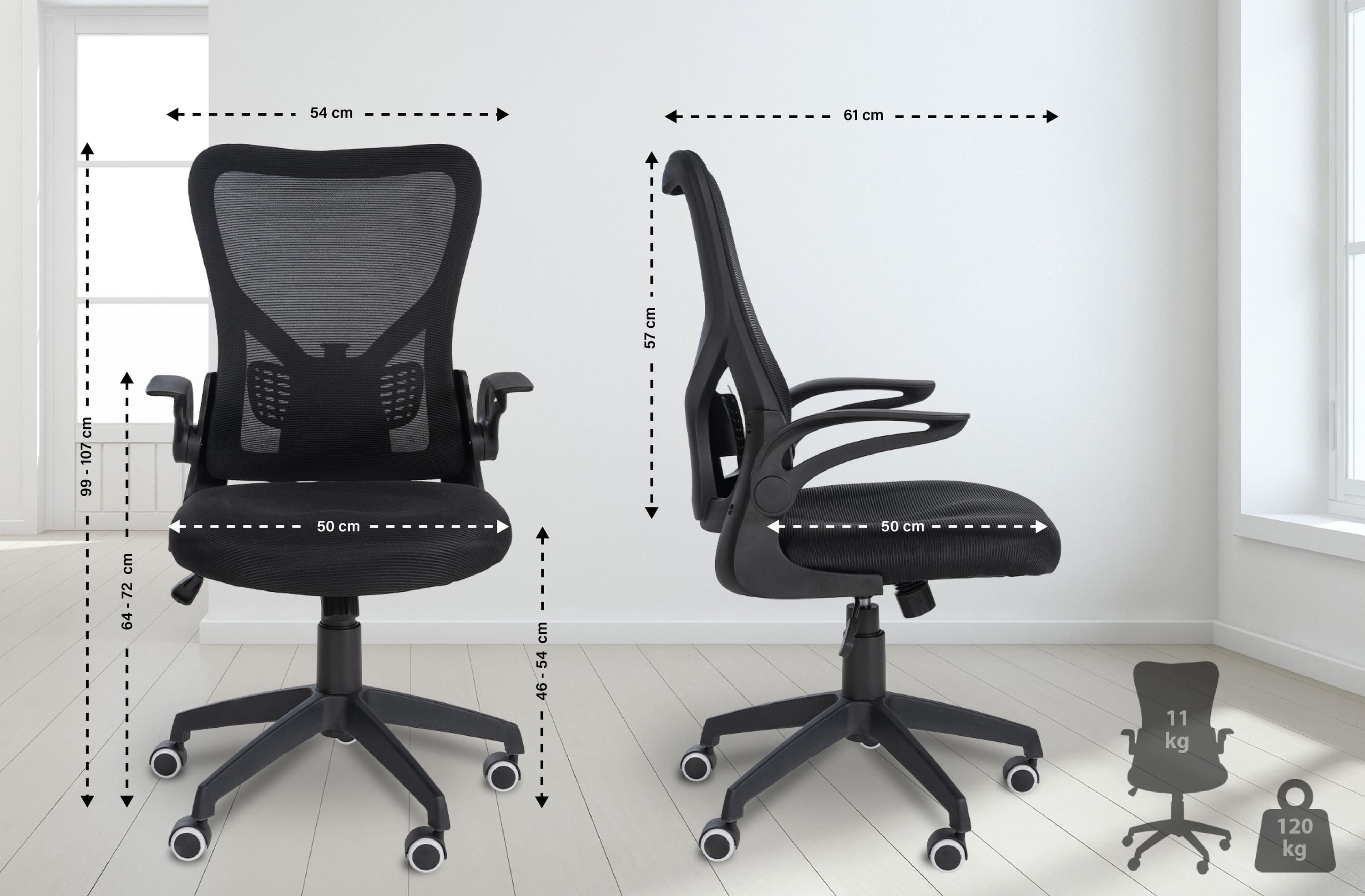CLP Schreibtischstuhl Hudson, Bürostuhl ergonomisch 360° drehbar