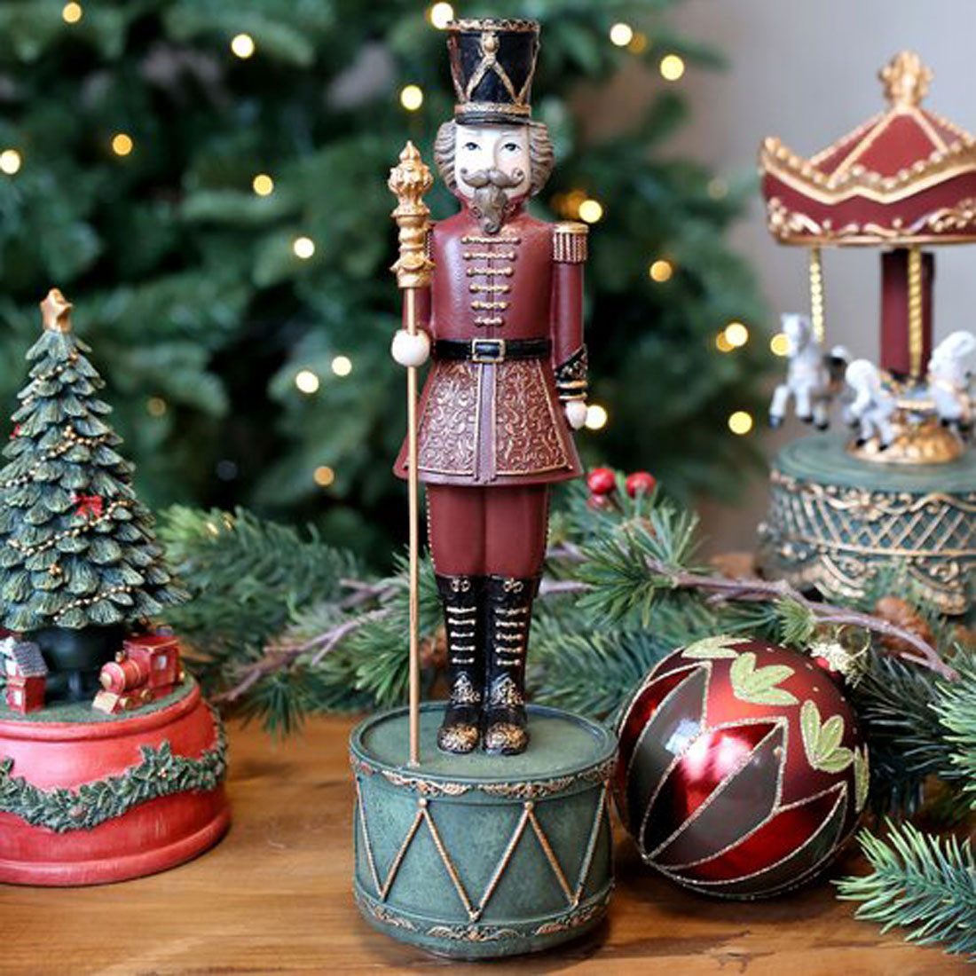 Chic Antique Spieluhr Noël Spieluhr Nussknacker H28/D8,5 cm cherry, (1-tlg) günstig online kaufen