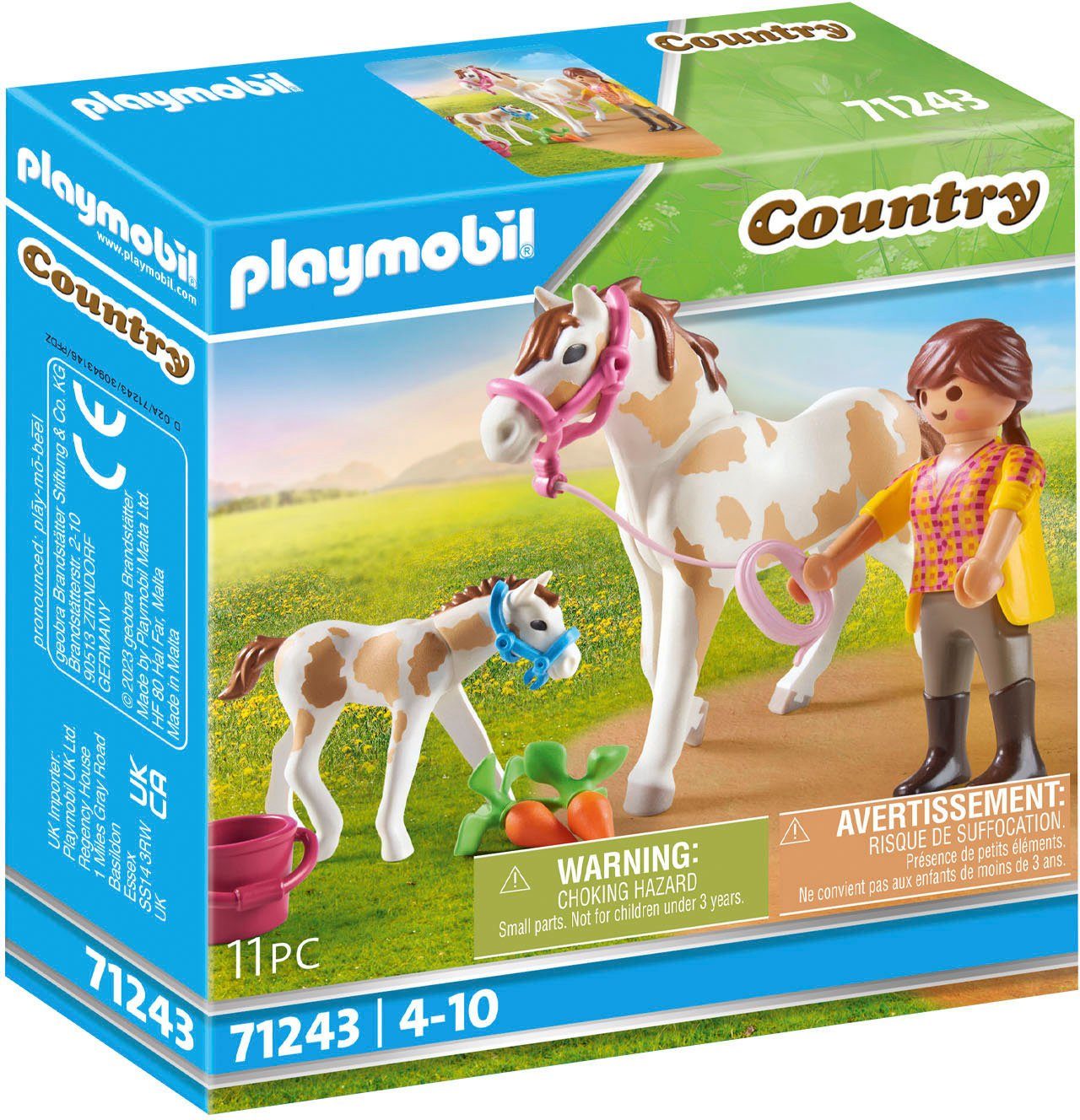 Playmobil® Konstruktions-Spielset Pferd mit Fohlen (71243), Country, (11 St), Made in Europe