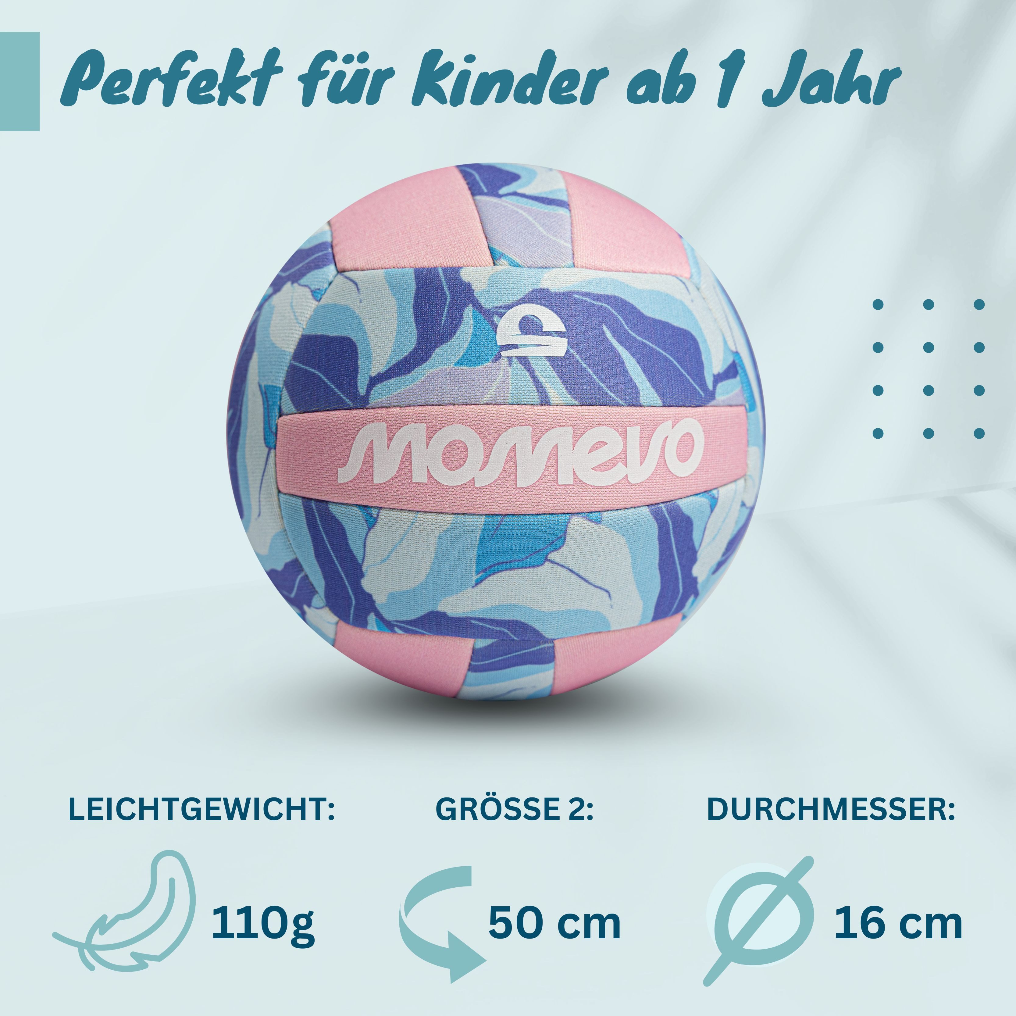Momevo Beachball Beachbuddy Neopren Wasserball Kinder – Weich für Pool & Strand