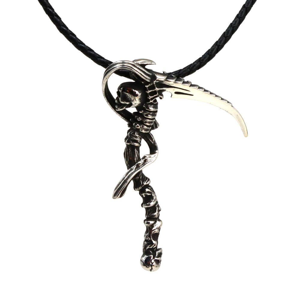 Kette mit Anhänger Lederkette Edelstahlkette 316L TODES SENSE