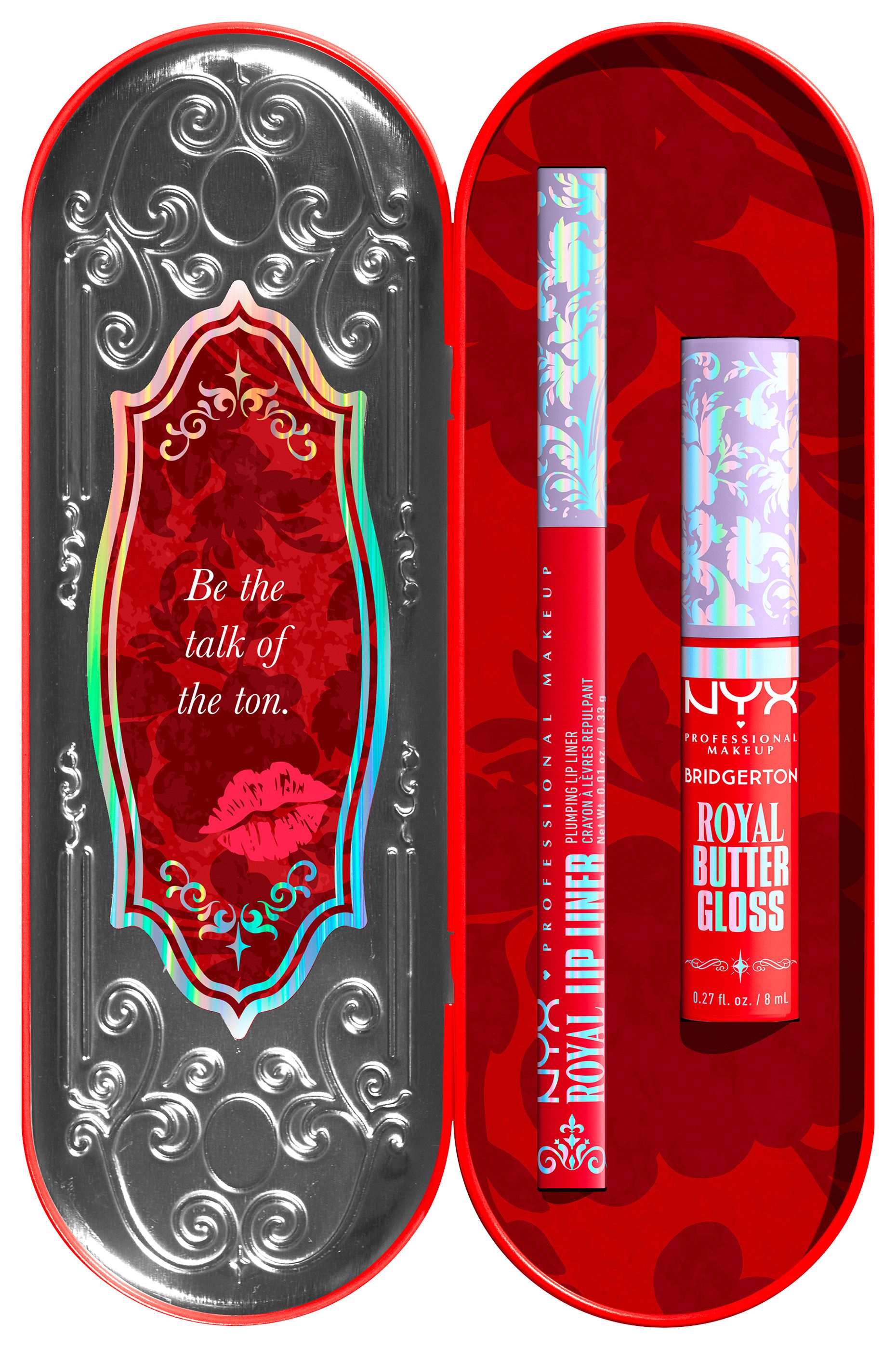 NYX PROFESSIONAL MAKEUP Schmink-Set BRIDGERTON ROYAL TREASURES LIP KIT, 2-tlg., Royal Butter Gloss und Royal Lip Liner