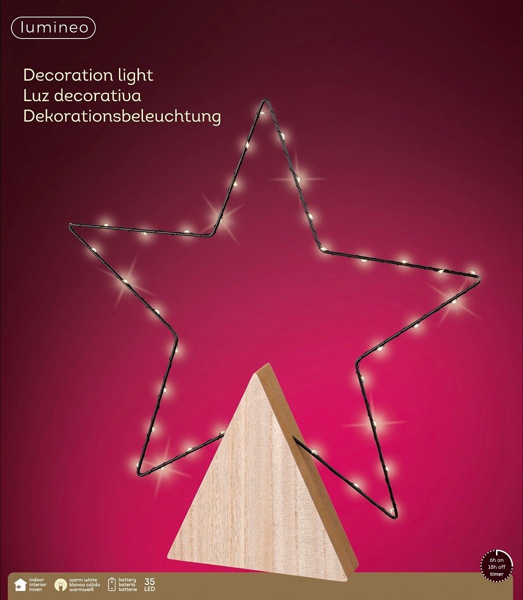 Lumineo LED Stern LED Stern-Beleuchtung 35 LED, warm weiß, batteriebetriebe günstig online kaufen