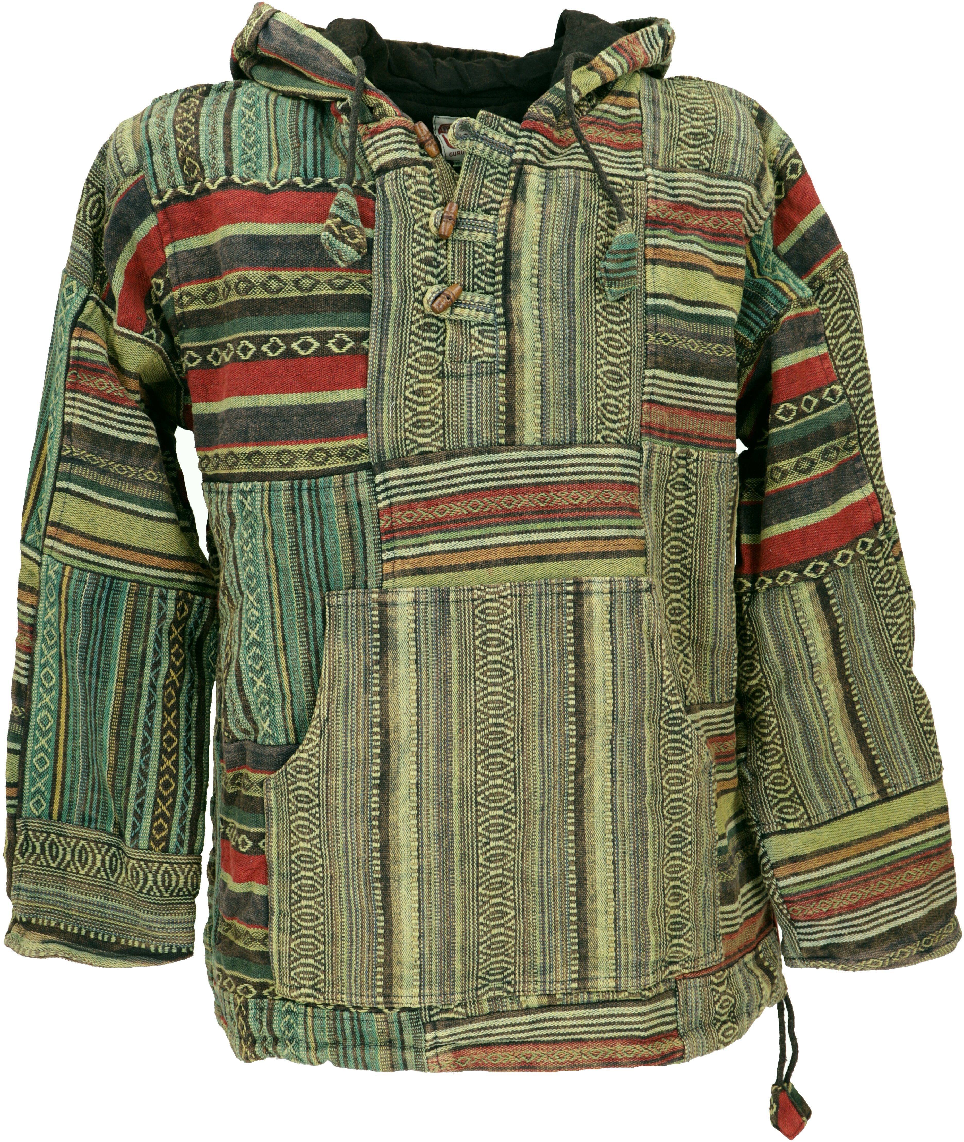 Guru-Shop Sweater Goa Unisex Kapuzenshirt, Stonewash Patchwork.. Hippie, Et günstig online kaufen