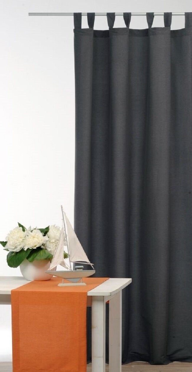 Gardine Joy hochwertiger eleganter Schlaufenschal, BxH 140x245cm, Melange Optik, Vorhang Schal, Clever-Kauf-24, Schlaufen, blickdicht grau