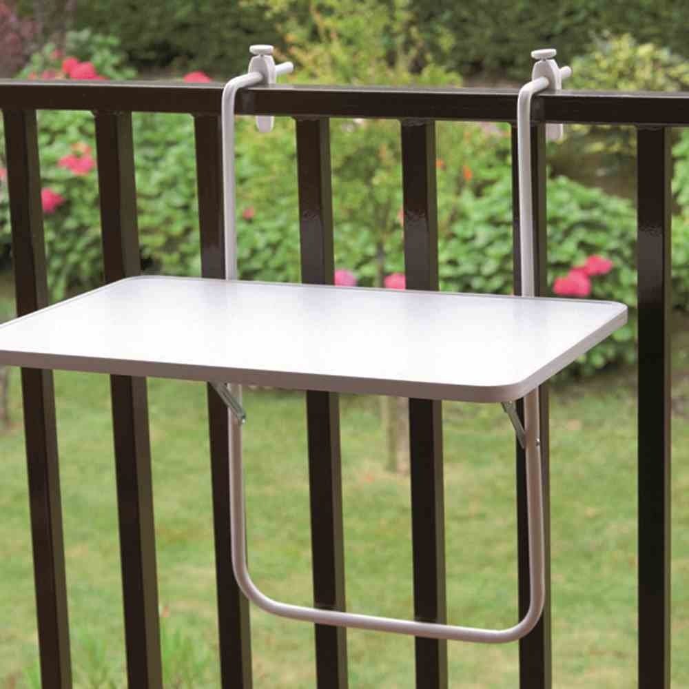 GAUTZSCH Balkonhängetisch in weiß, Stahl - 60x0,1x40cm (BxHxT)