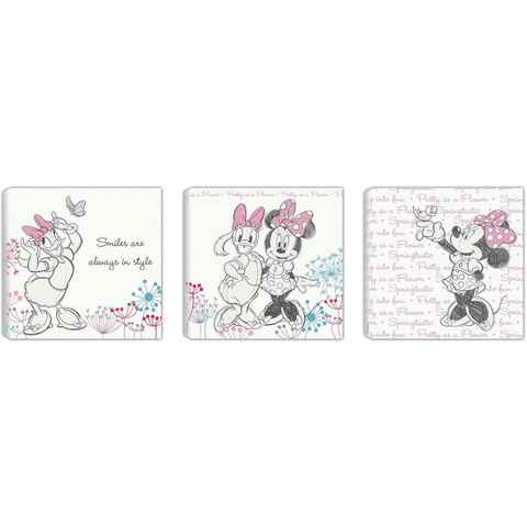 Disney Leinwandbild Minnie & Daisy, (Set, 3 St)