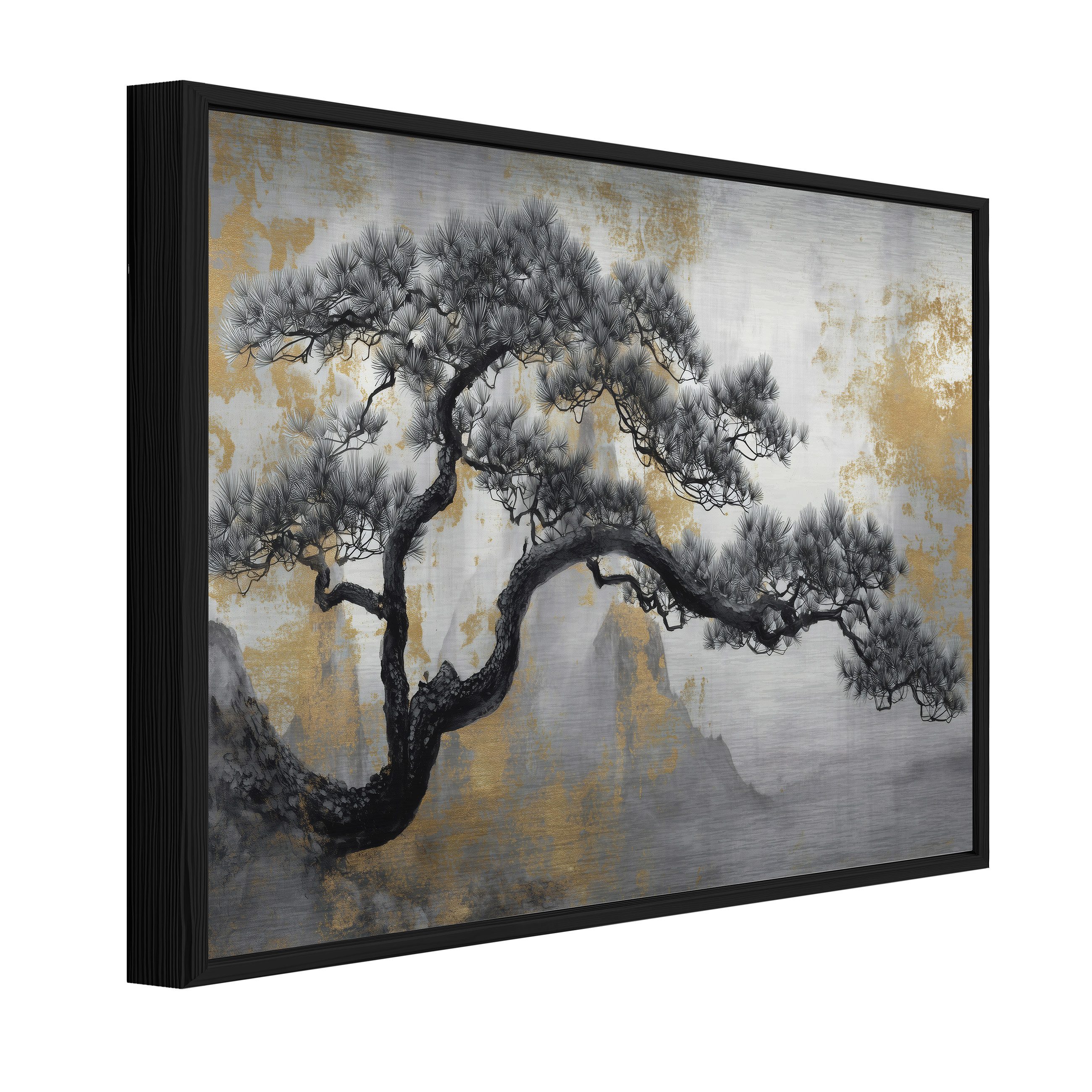 Wallarena Metallbild Abstrakt grau beige Wanddeko Bilder mit Rahmen Wohnzimmer, Abstrakt (Packung, 1 St), Bilder mit Rahmen Metallbilder Modern Wanddeko gross XXL