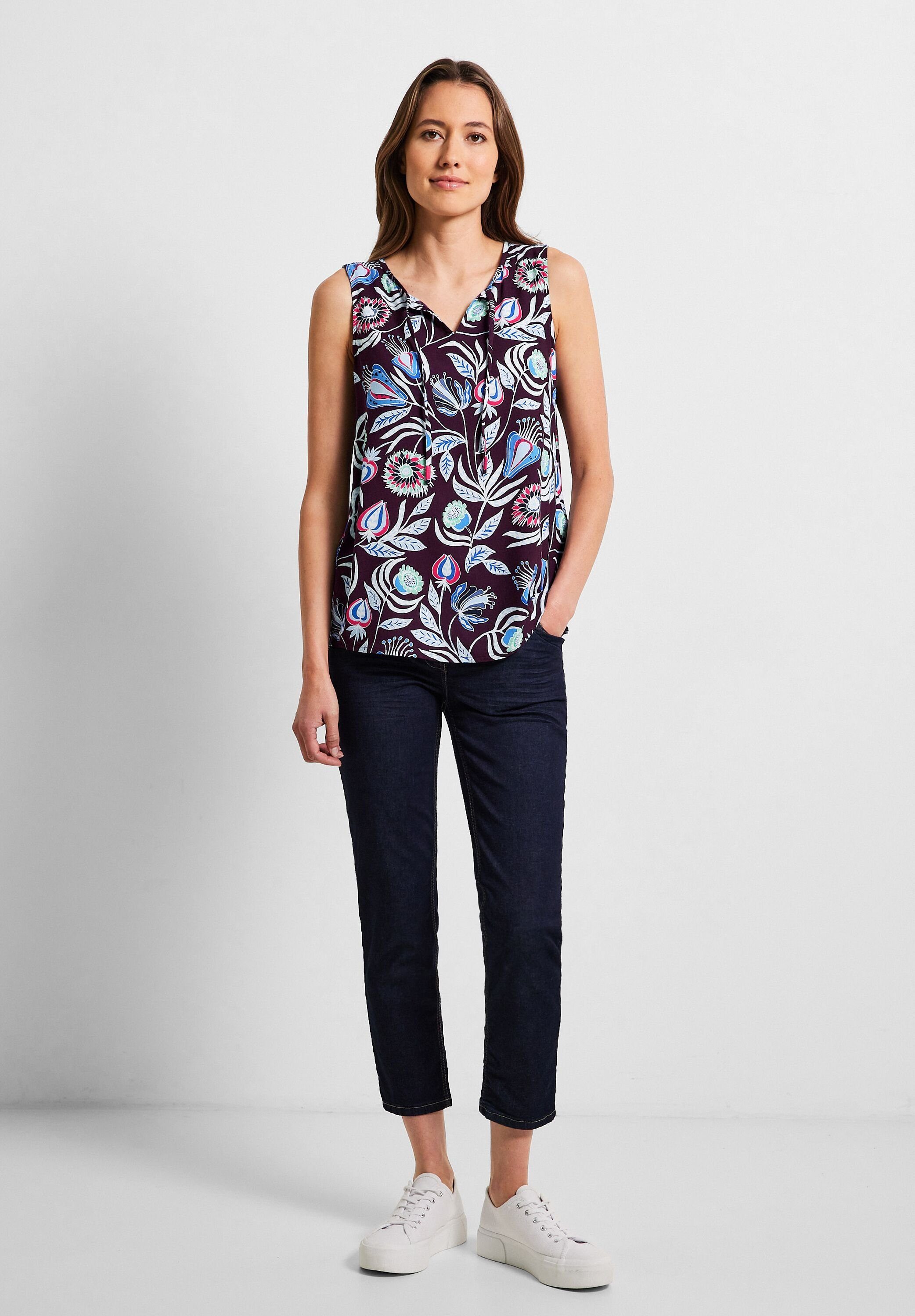 CECIL Kurzarmbluse aus softer Viskose